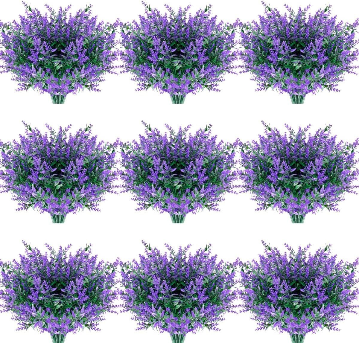 8-40 Bundles Artificial Flowers Fake Plants Outdoor UV Resistant Plastic Flowers