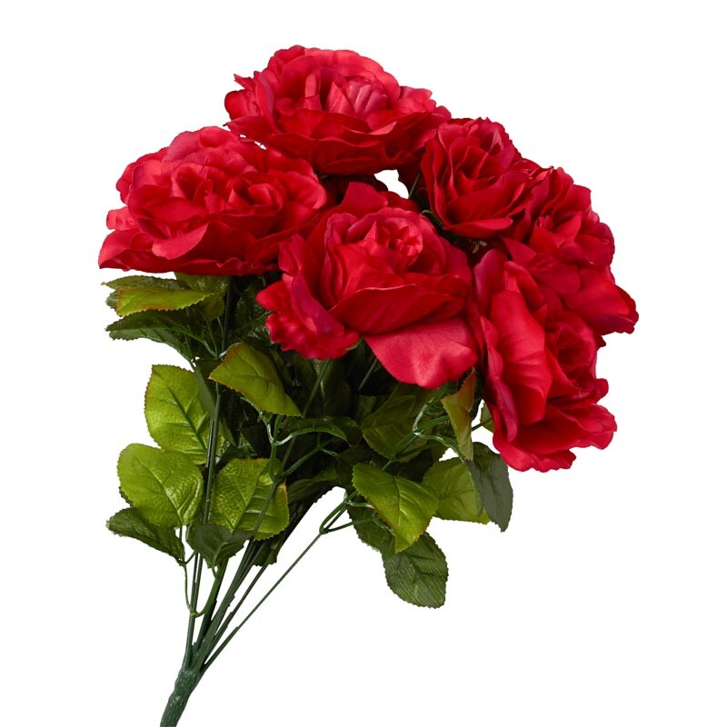 Factory Direct Craft Beauty Pink Artificial Rose Bush