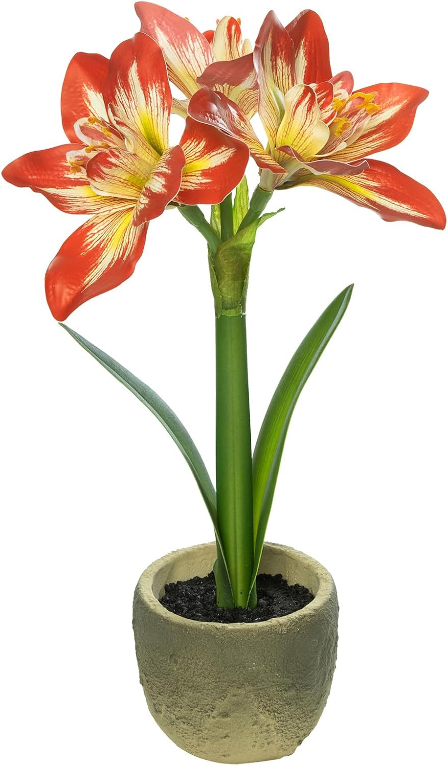 Realistic 15″ Artificial Amaryllis Plant for Home & Office Decor