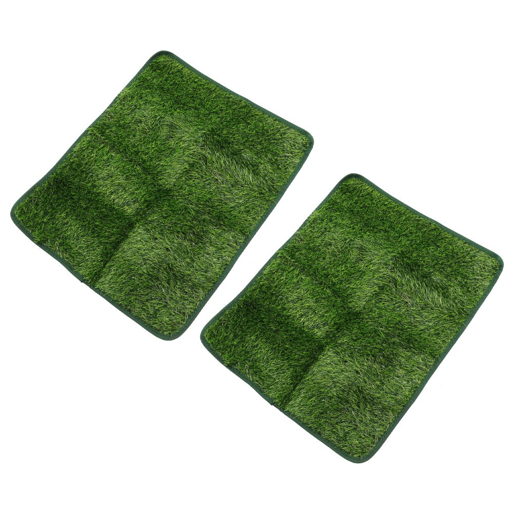 2Pcs Washable Artificial Grass Pad for Dogs Green Pet Potty Training Mat
