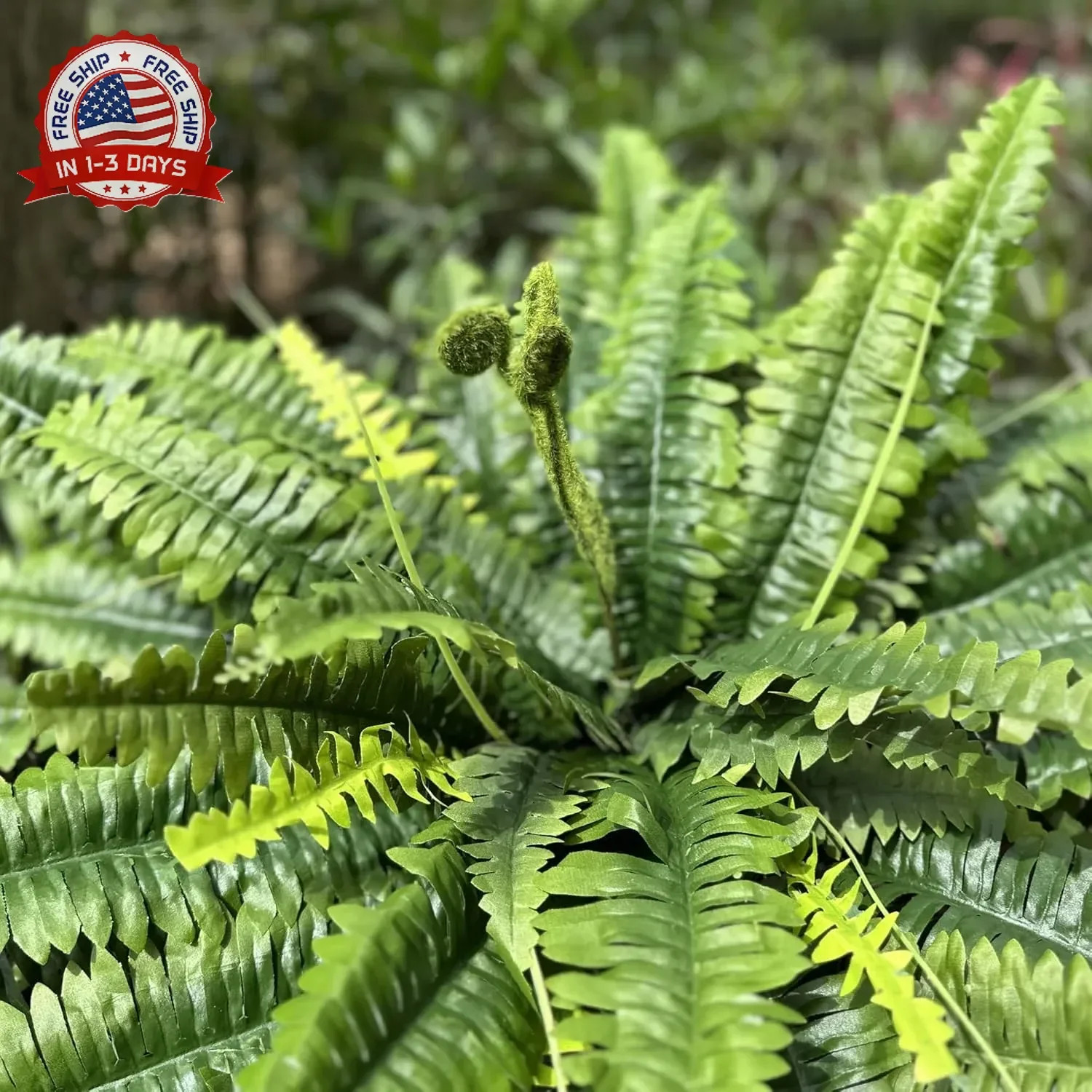 Artificial Ferns for Outdoors & Indoors, 45in Large Fake Ferns Plants with 55 Fr