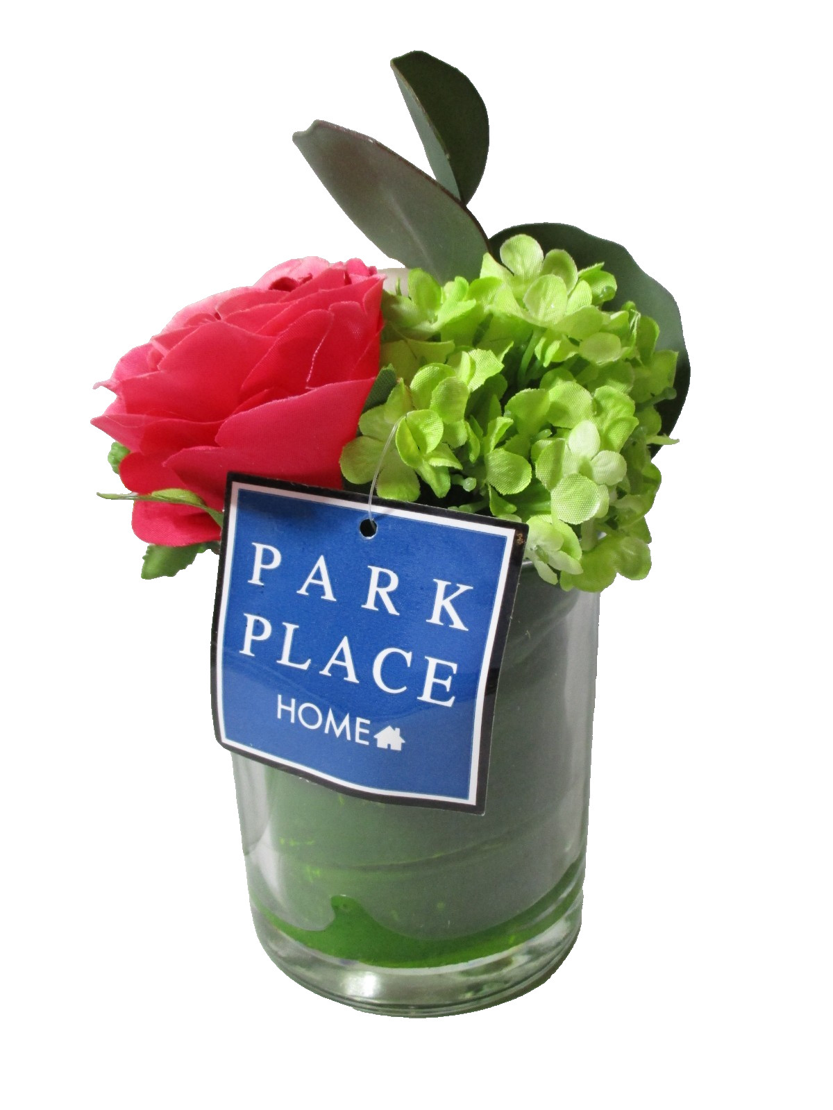 Park Place Home Artificial Flower Ranunculus Rose Decor With Vase 5.25 inches