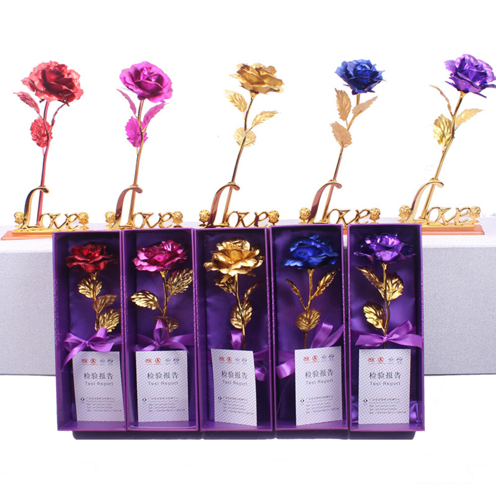 Gold Plated Real Rose 24K Dipped Flower Valentine’s Day Love Gifts For Her
