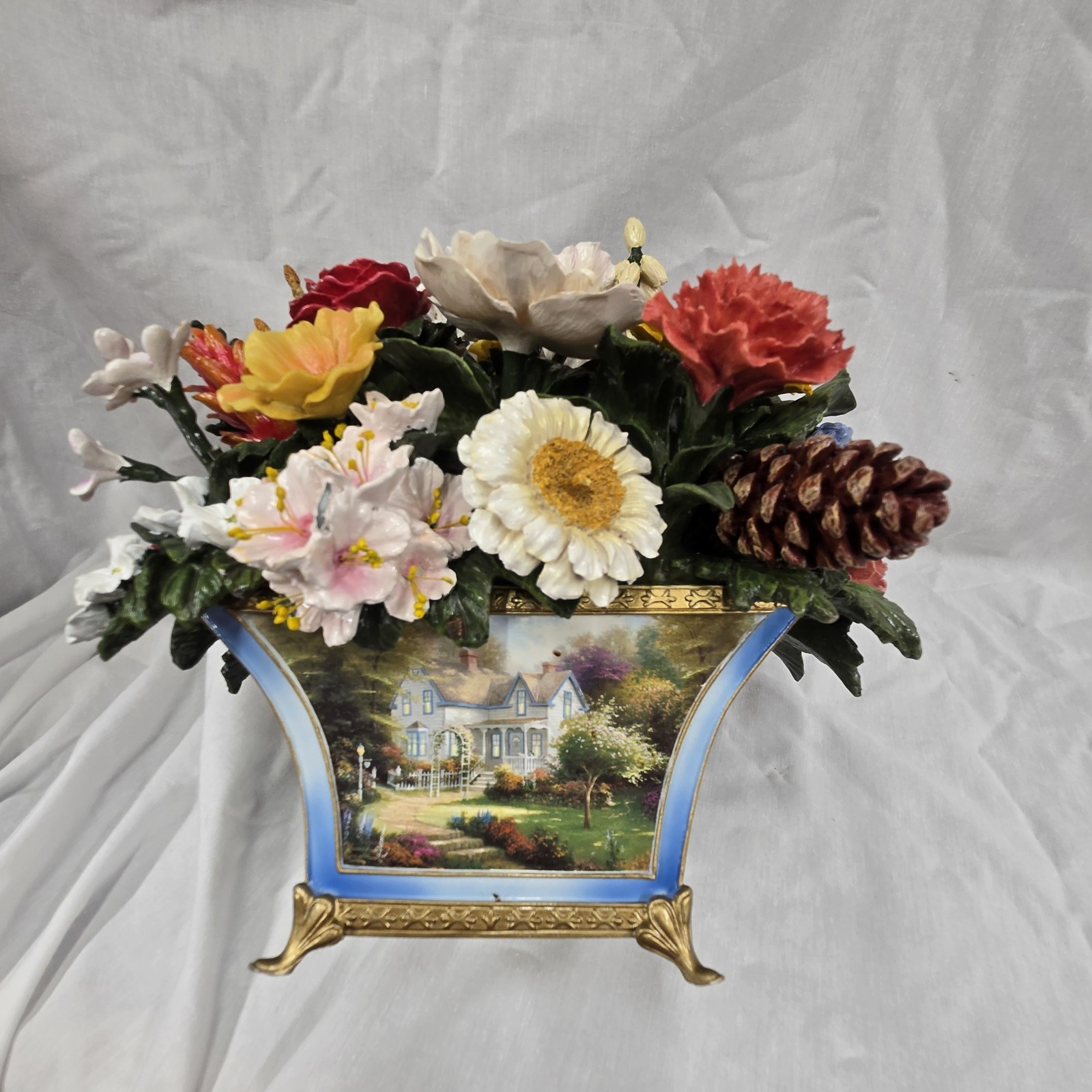 Thomas Kinkade All American Bouquet 50 States Flower Bradford Exchange Porcelain
