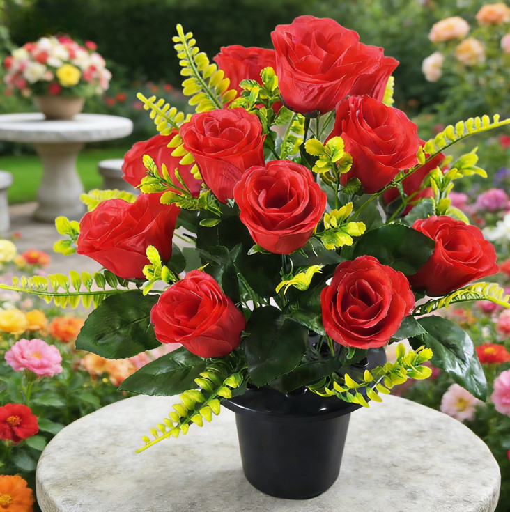 Indoor Use Only Artificial Roses with No Maintenance Required for Daily Display