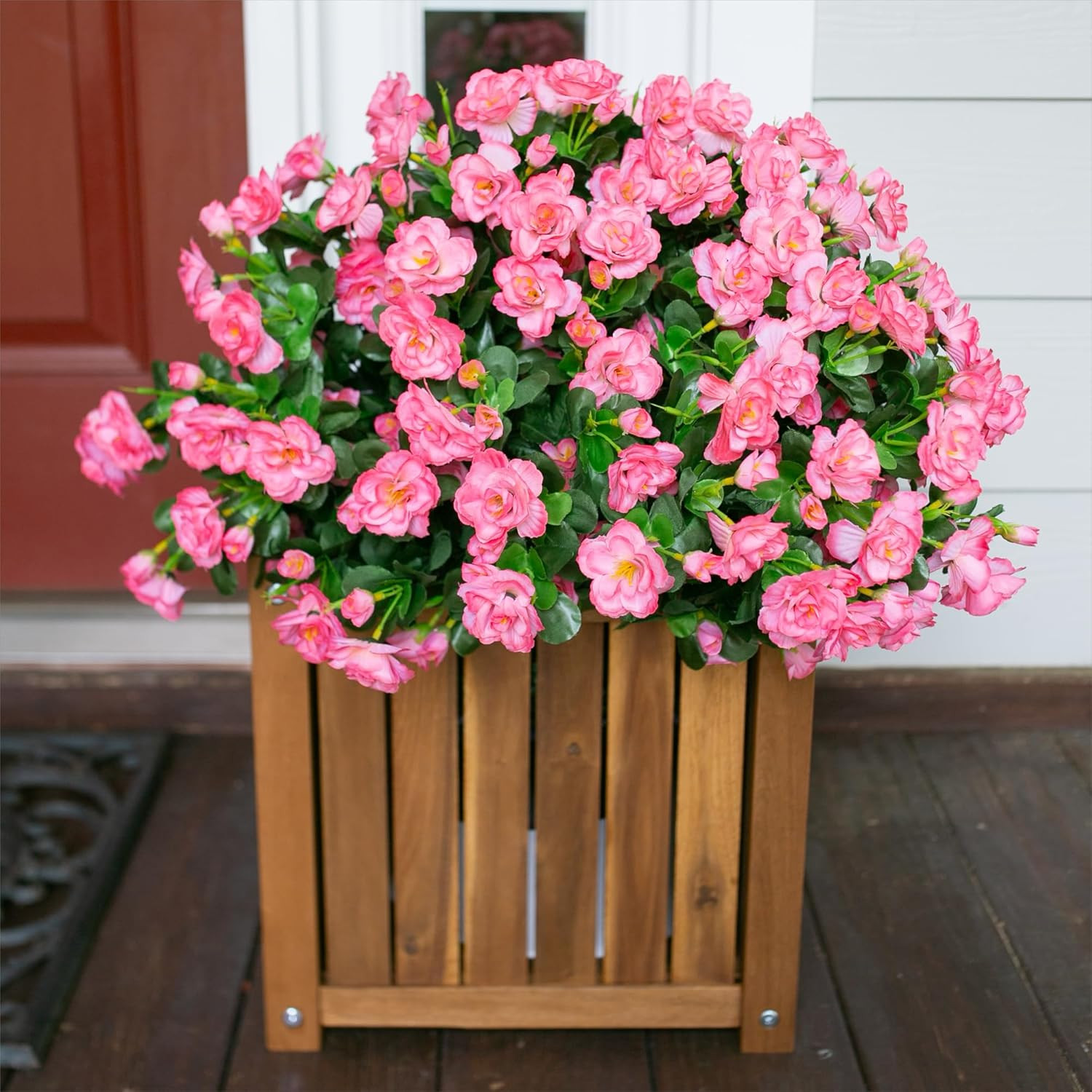 Artificial Faux Flowers Plants for Outdoor outside Spring Decoration, Fake Silk