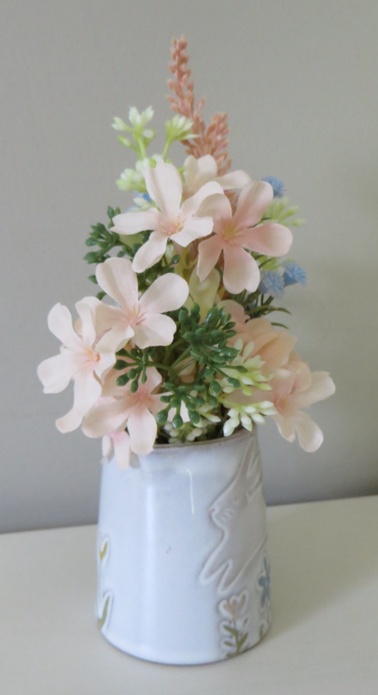 Easter Floral Arrangement in Small Decorative Ceramic Creamer – Home Decor #625