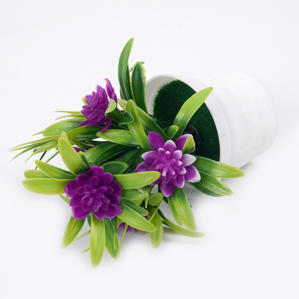 Artificial Lotus Leaf Flower Plants Pot Fake Home House Party Decor Ornaments