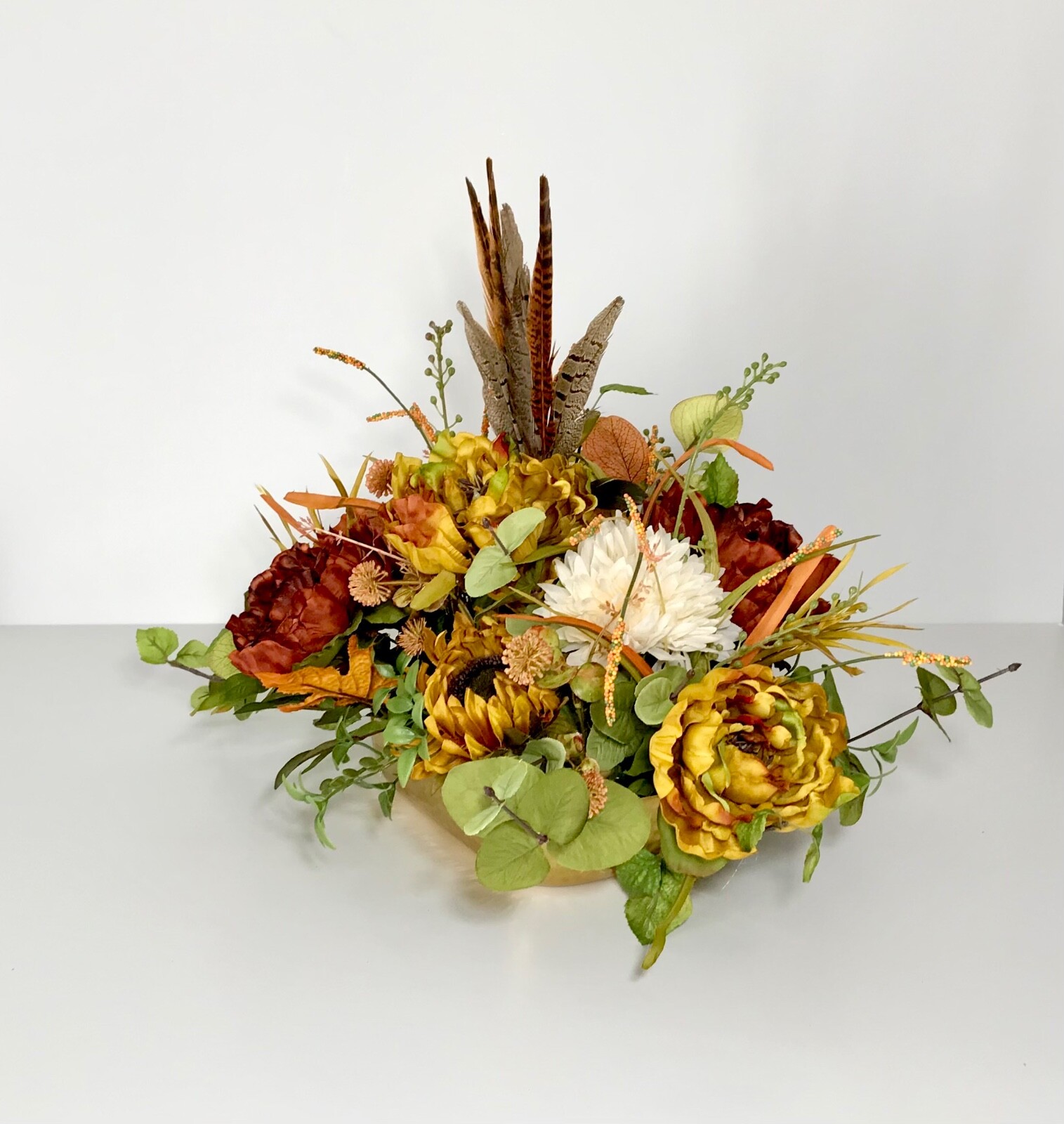 FALL EARTH TONE COLORS FLOWERS THANKSGIVING CENTERPIECE TABLE DECORATION GIFT