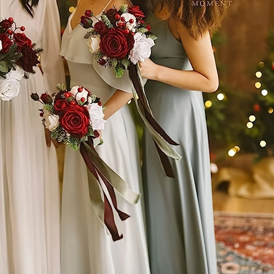25pcs Artificial Rose Flowers with Stems for DIY Wedding Home Decor NEW