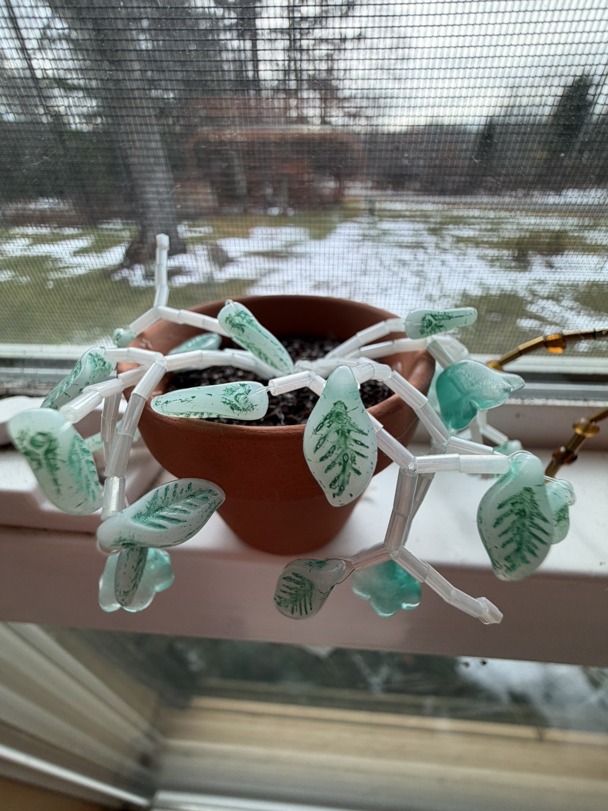 Forever Beaded Plant Shelf Sitter Magnet Handmade