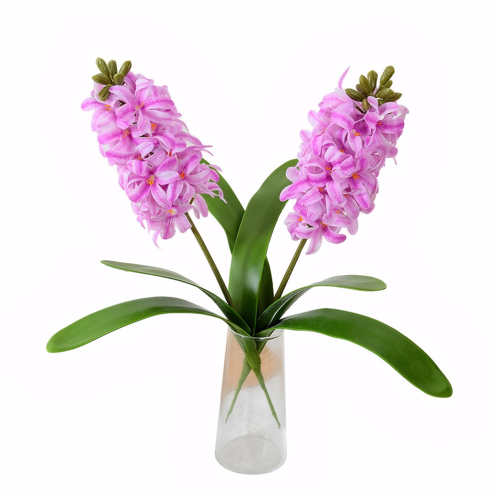 2pcs Artificial Hyacinth Hydrangea Flowers 16″ Real Touch Purple Fake Hyacint…