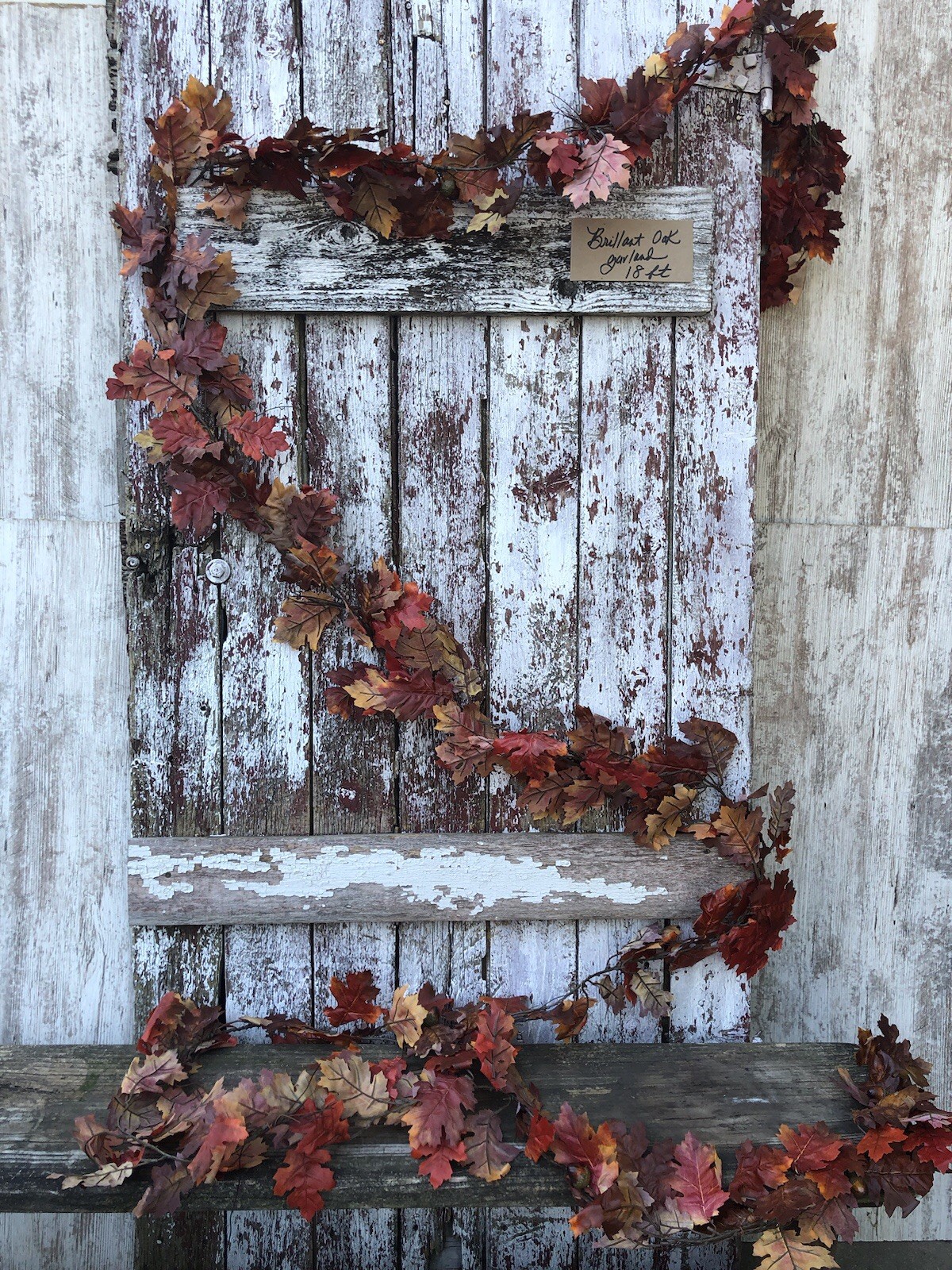 Brilliant Oak Fall Leaf Garland 18 FT Autumn Artificial Fall Leaves Wedding