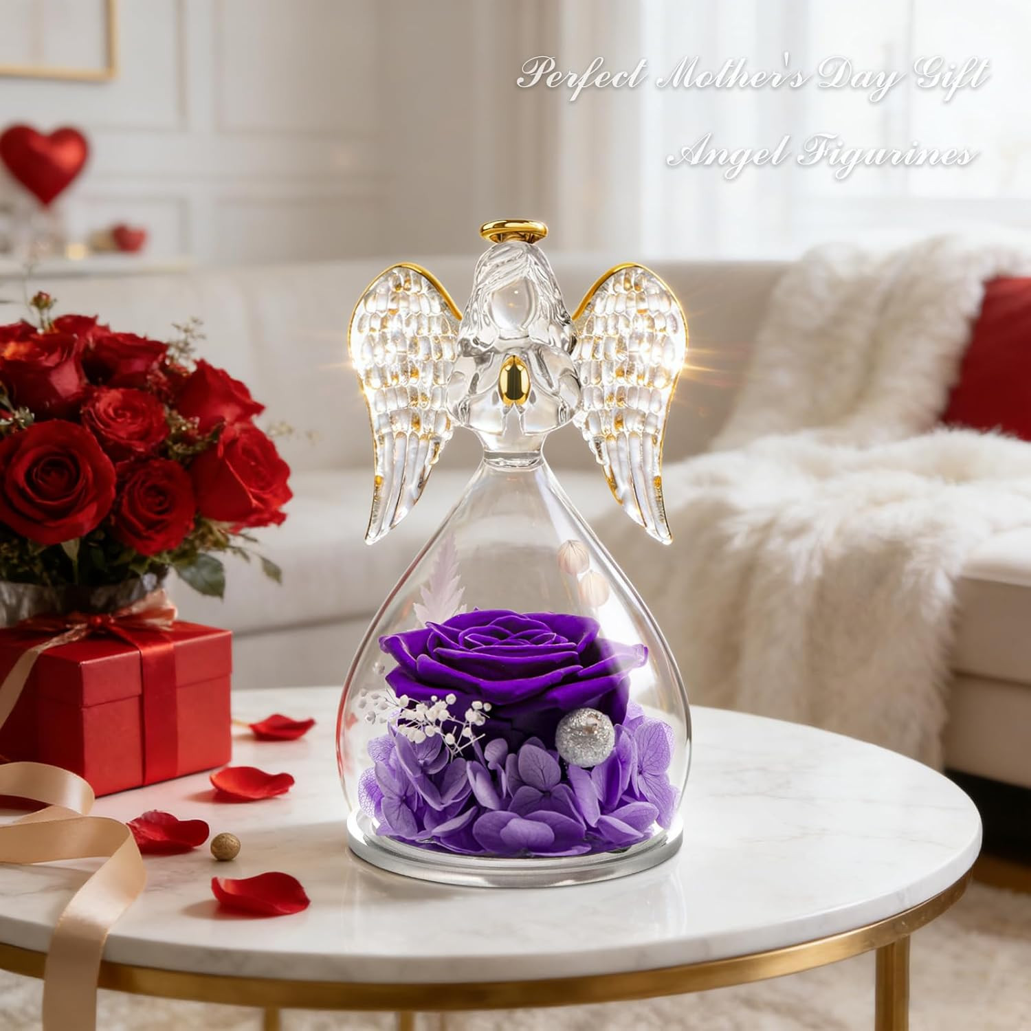 Gifts for Mom Birthday Gifts for Women, Mothers Day Preserved Real Roses in Glas