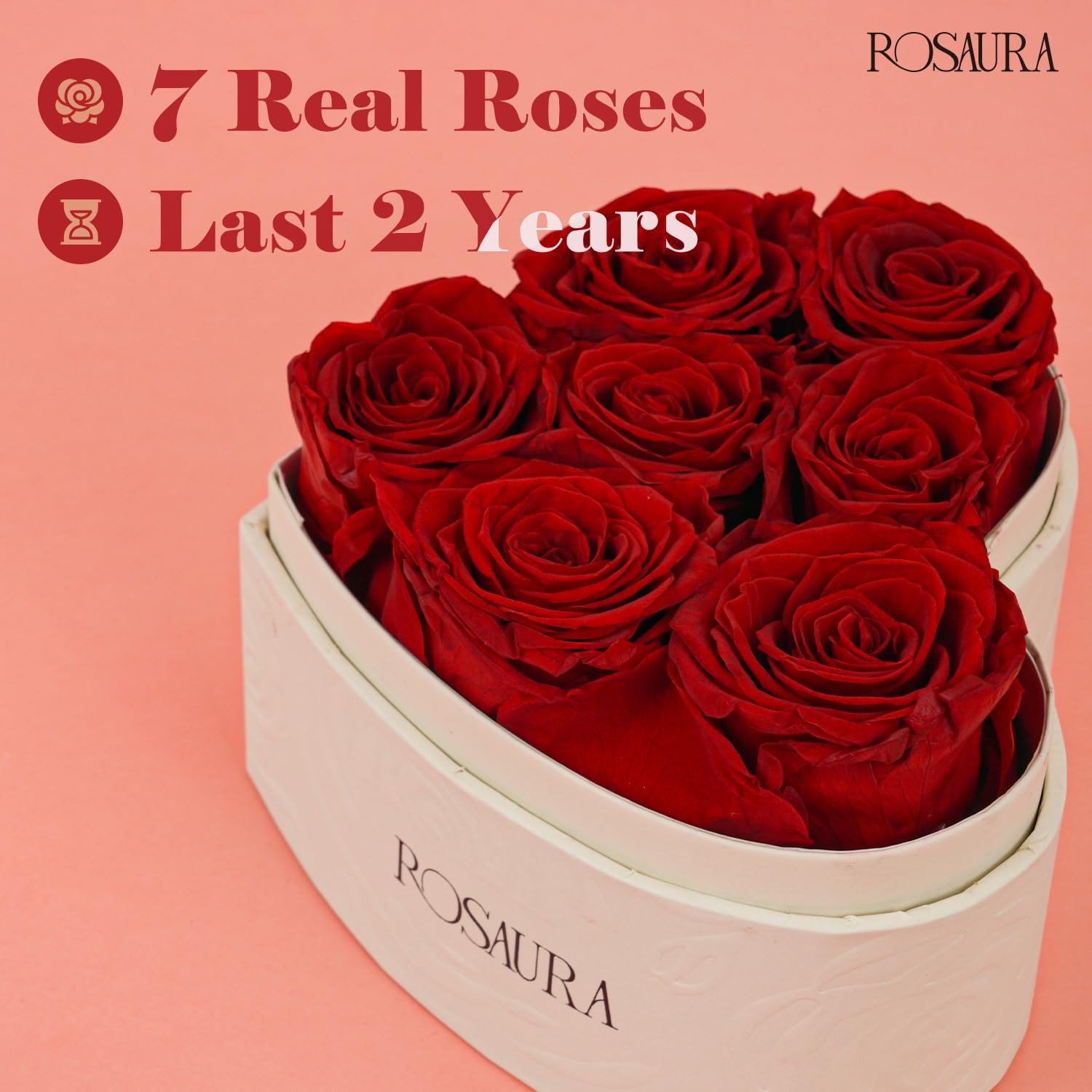 Heart-Shaped Preserved Roses Gift Box – Real Forever Flowers for Birthday Val…