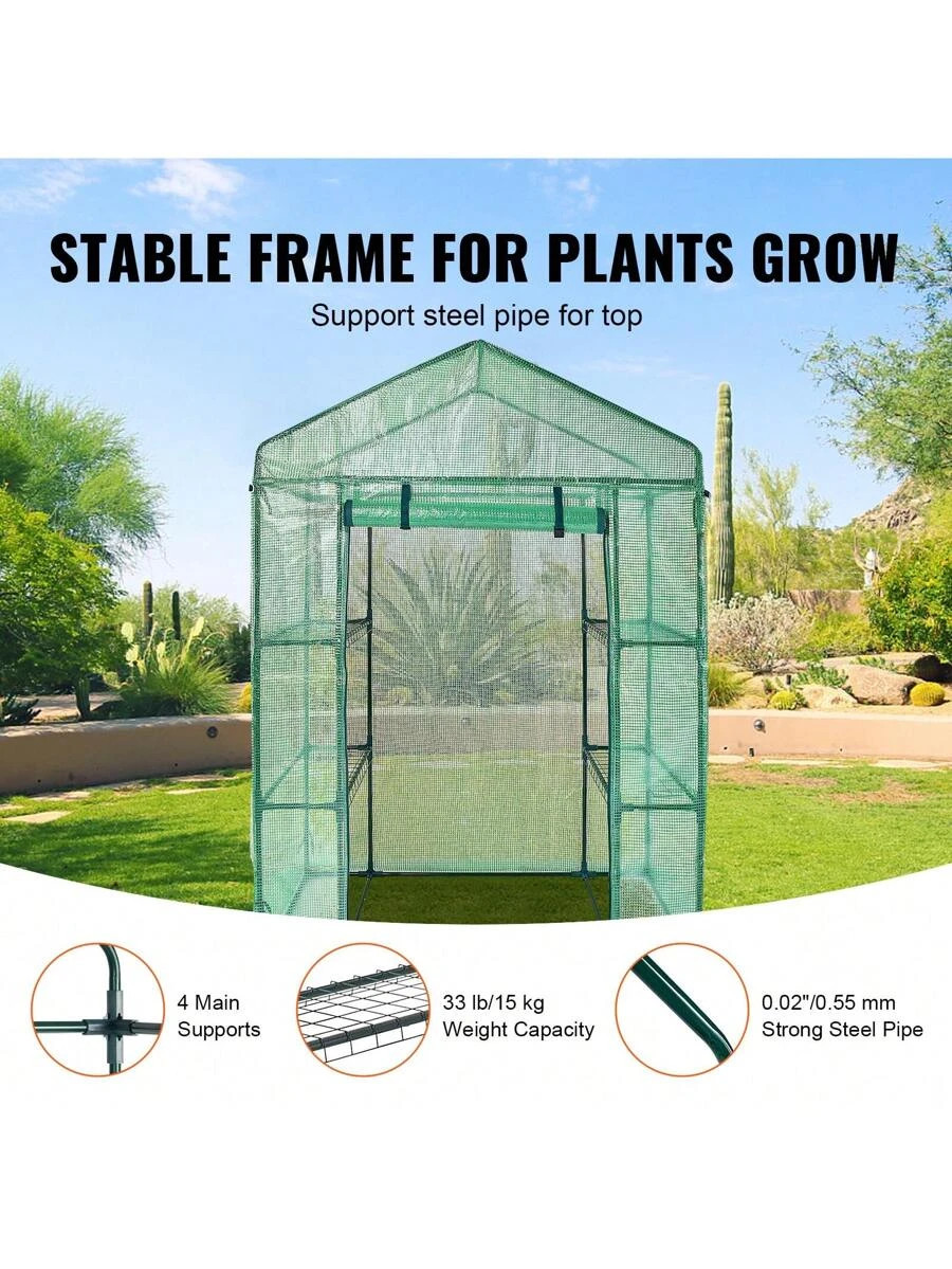 Walk-In Pop Up Green House 4.6 X 2.4 X 6.7/4.6 X 4.6 X 6.6/8.7x6x7.6/ Greenhouse