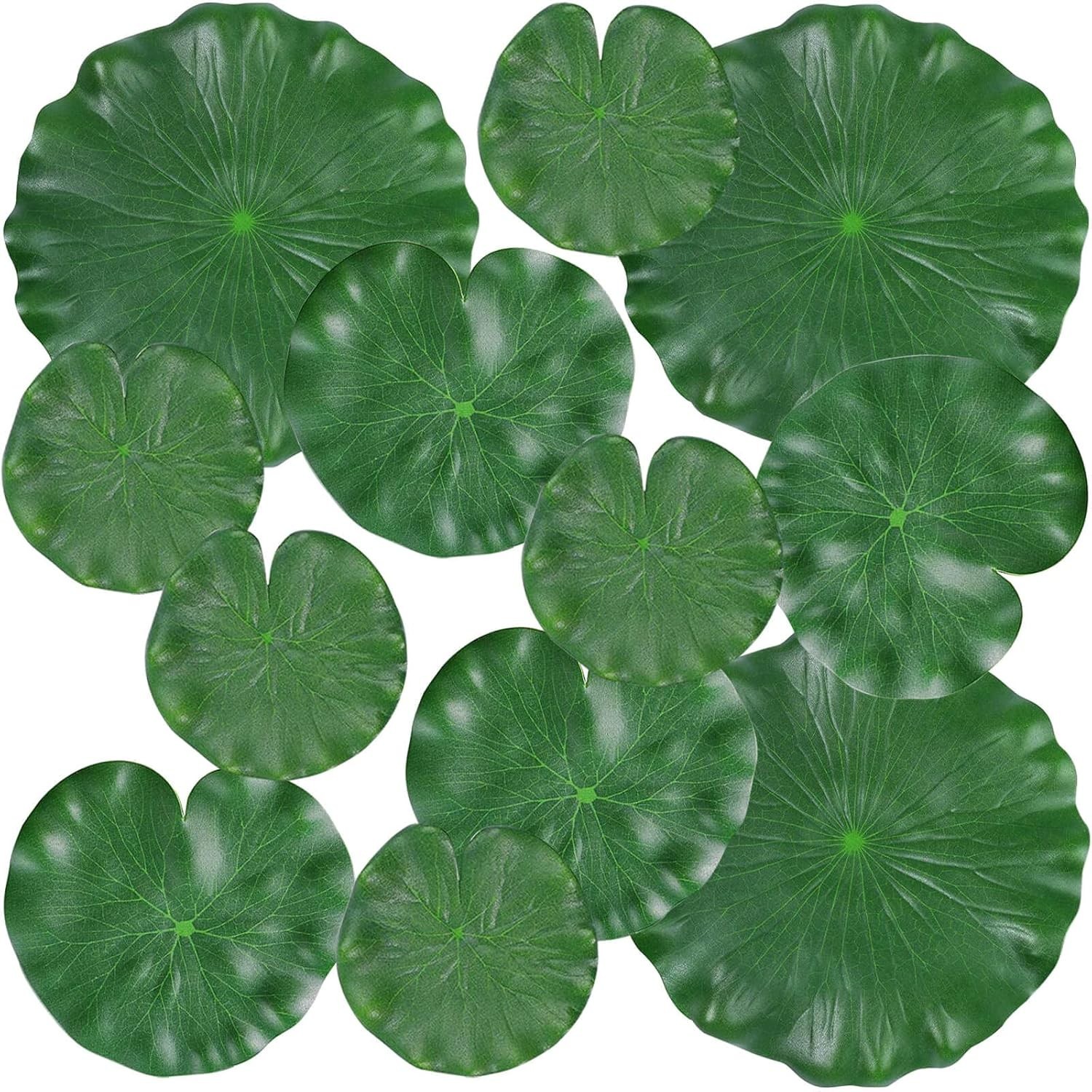 Complete 12-Piece Set of Floating Foam Lotus Leaves for Indoor & Outdoor Use