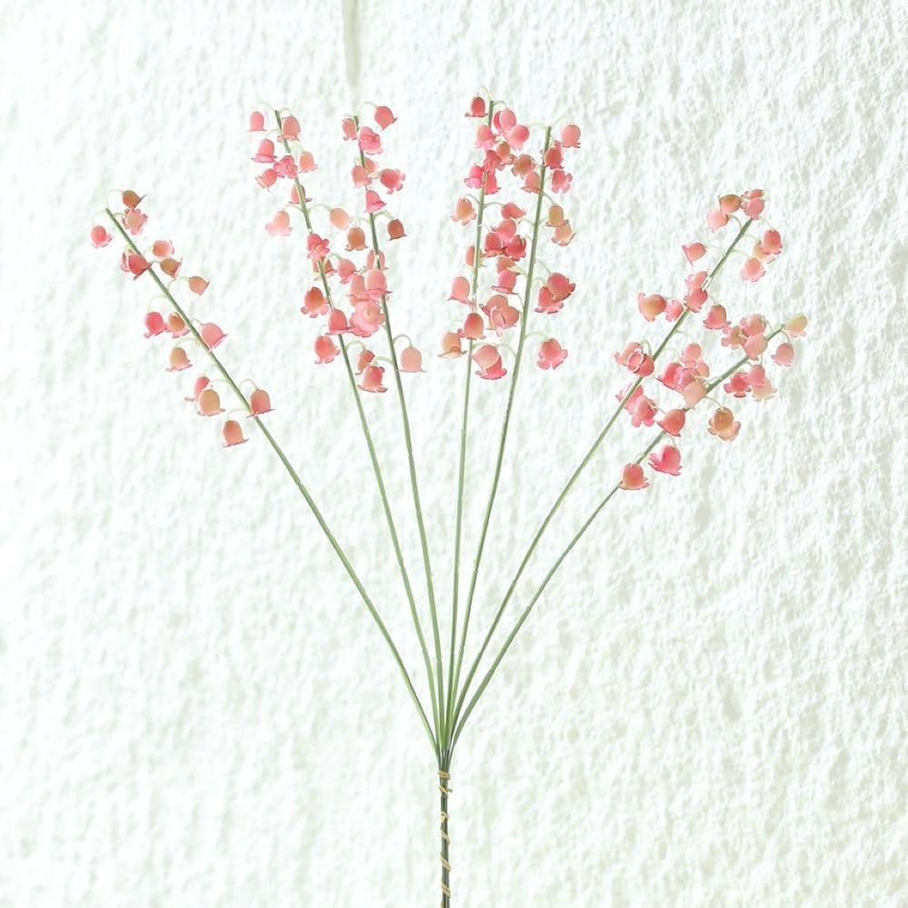 Artificial Lily of the Valley Flowers, Pink, 14 Stems