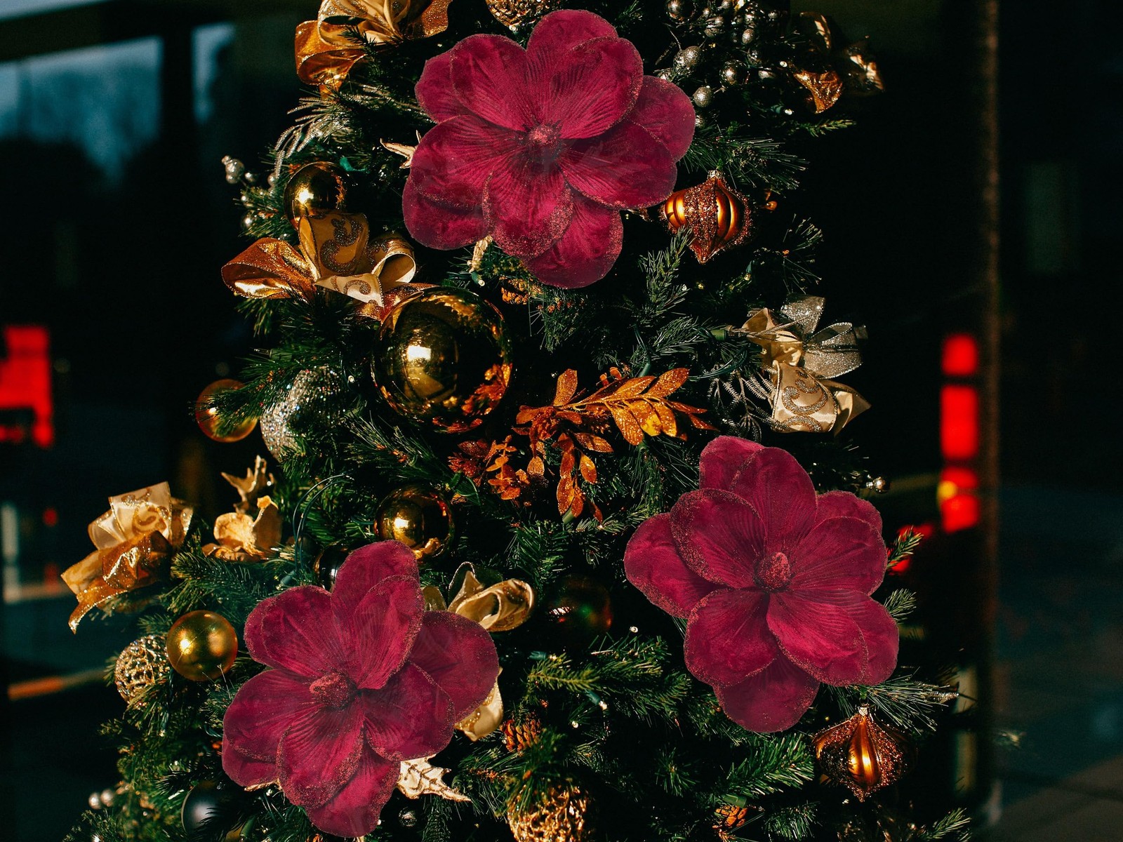 Christmas Velvet Flower Magnolia Flowers Artificial Poinsettia Stems Wedding …