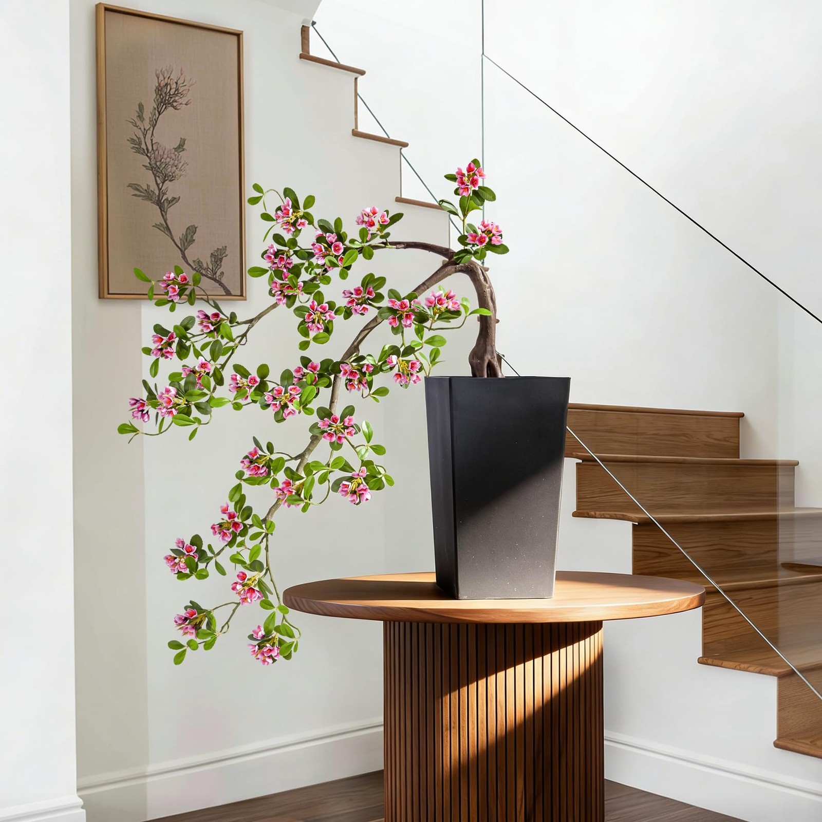 Large Artificial Bonsai Tree Artificial Flowering Tree Indoor Faux Decorative…