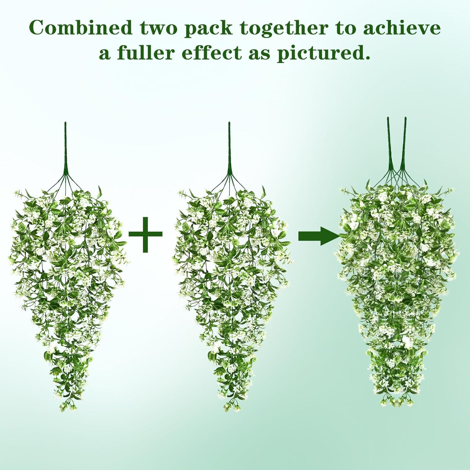 4Pcs Fake Hanging Plants, Artificial Hanging Flowers Faux Ivy Pothos Vines Green
