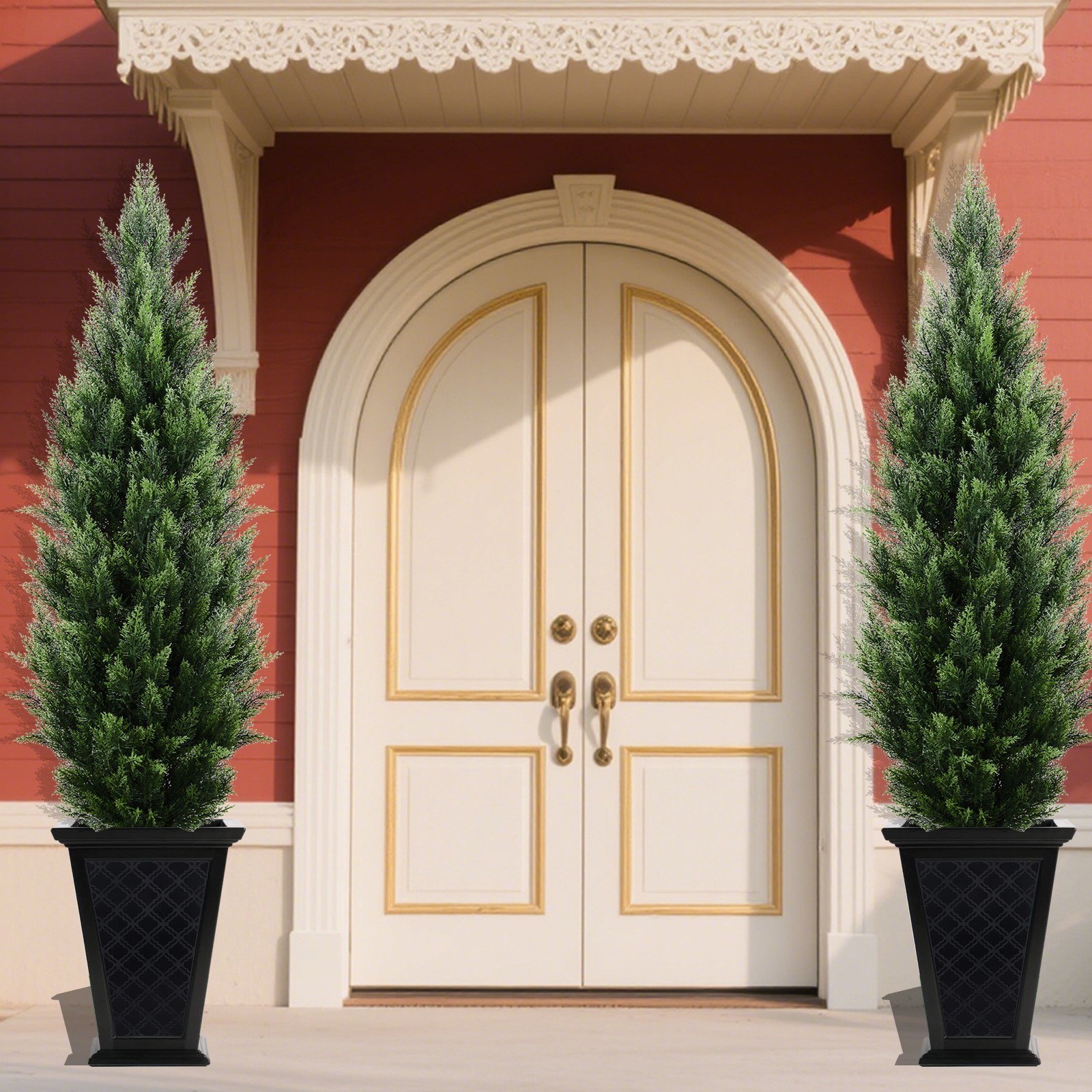 150cm TwoColor Detachable Cypress Tree Artificial Plant Home Garden Decor 2 Pack