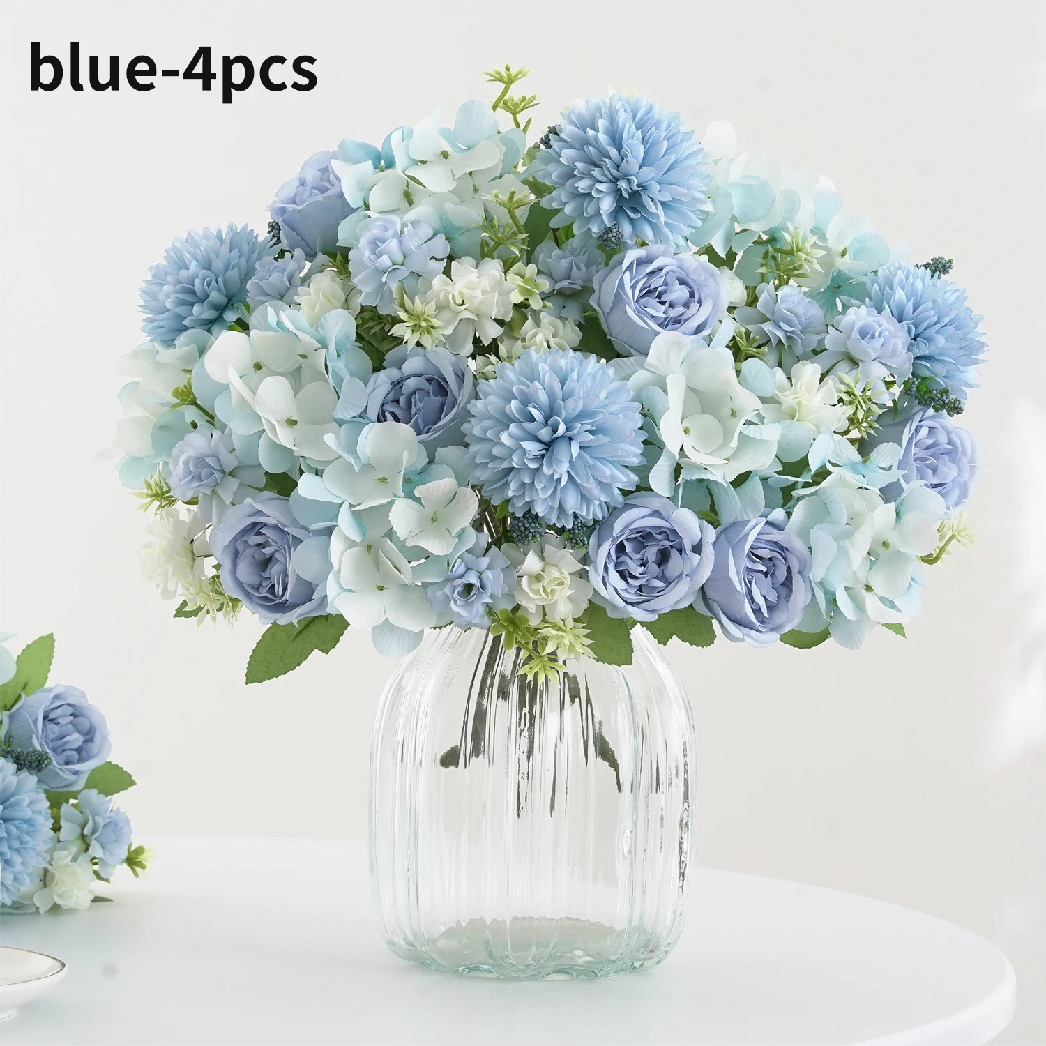 1/4Pcs Realistic Artificial Flower Bouquet, Reusable Faux Peony Chrysanthemums H