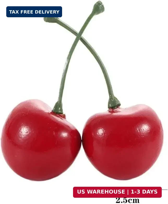20Pcs Artificial Cherries, Lifelike Cherry Ornament Mini Cherry Model Photograph