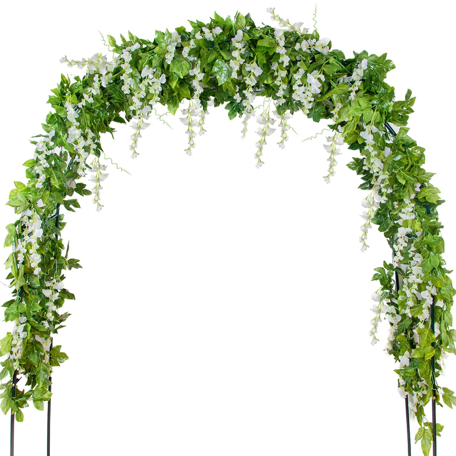 28.8ft Artificial Wisteria Vine Garland (4×7.2ft), Silk Hanging Flowers Decor…