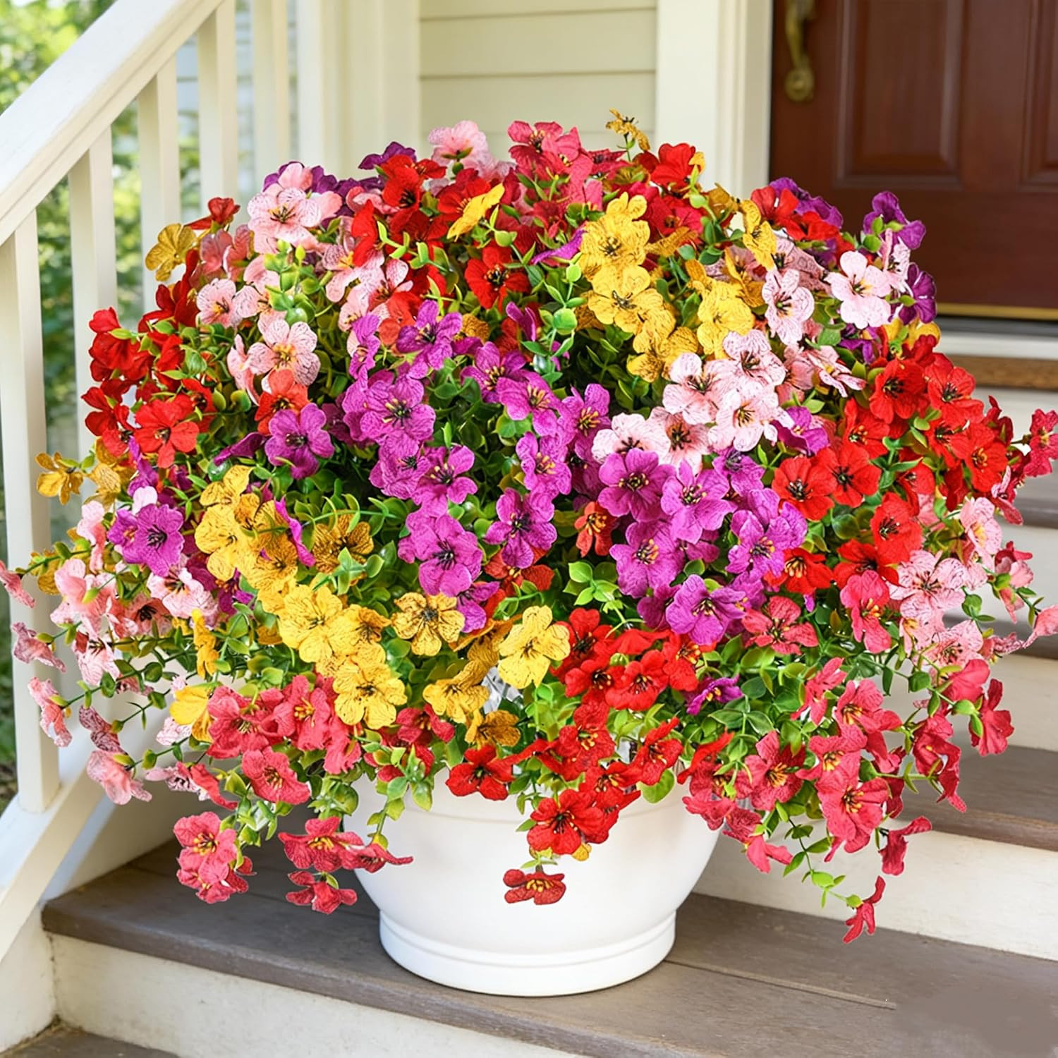 30 Bundles UV Resistant Faux Flowers for Outdoor Spring/Summer Decor
