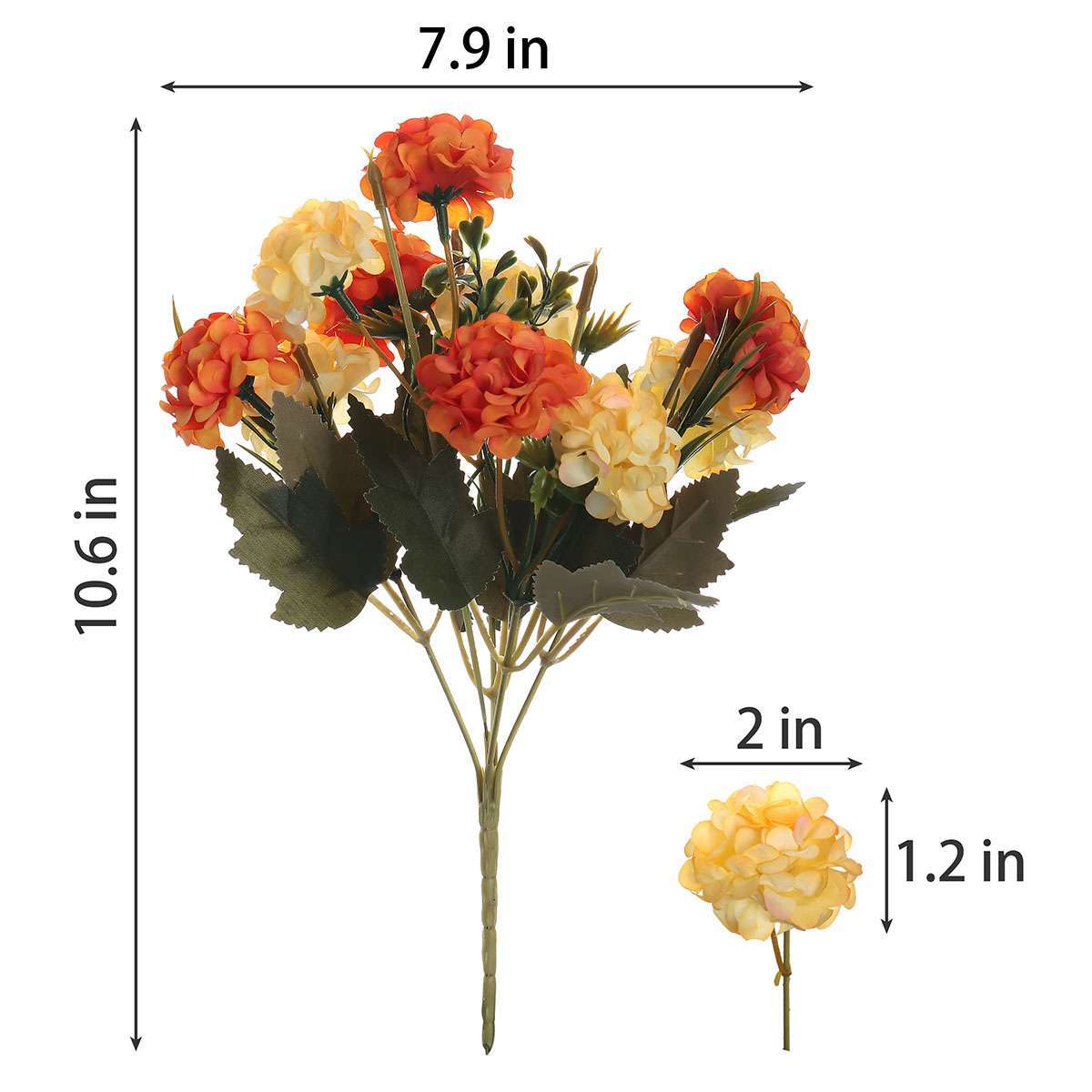 10 Heads Artificial Hydrangea Flower Bouquet Plants Home Wedding Decor