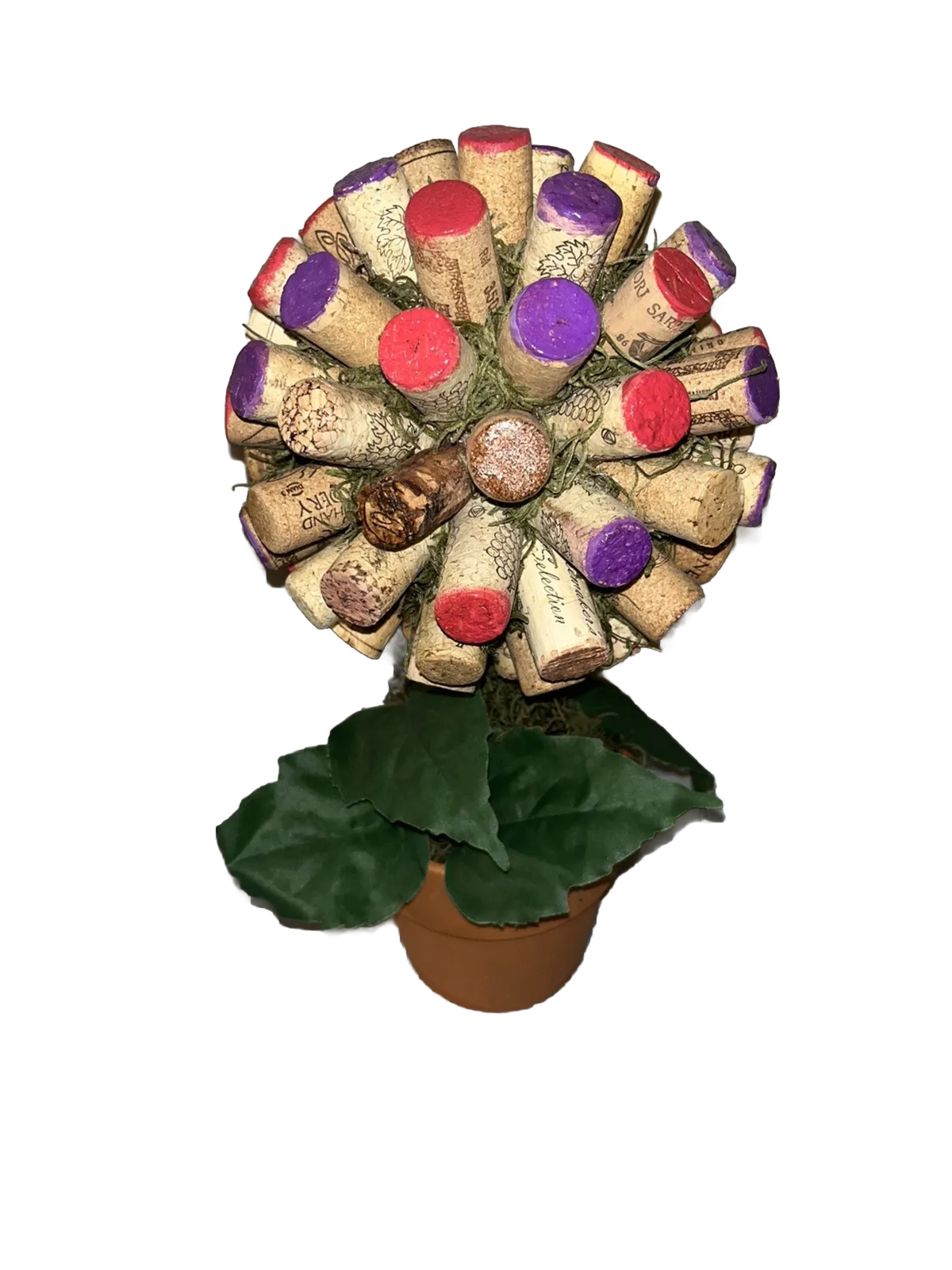Wine Cork Art Flower Pot Home Decor