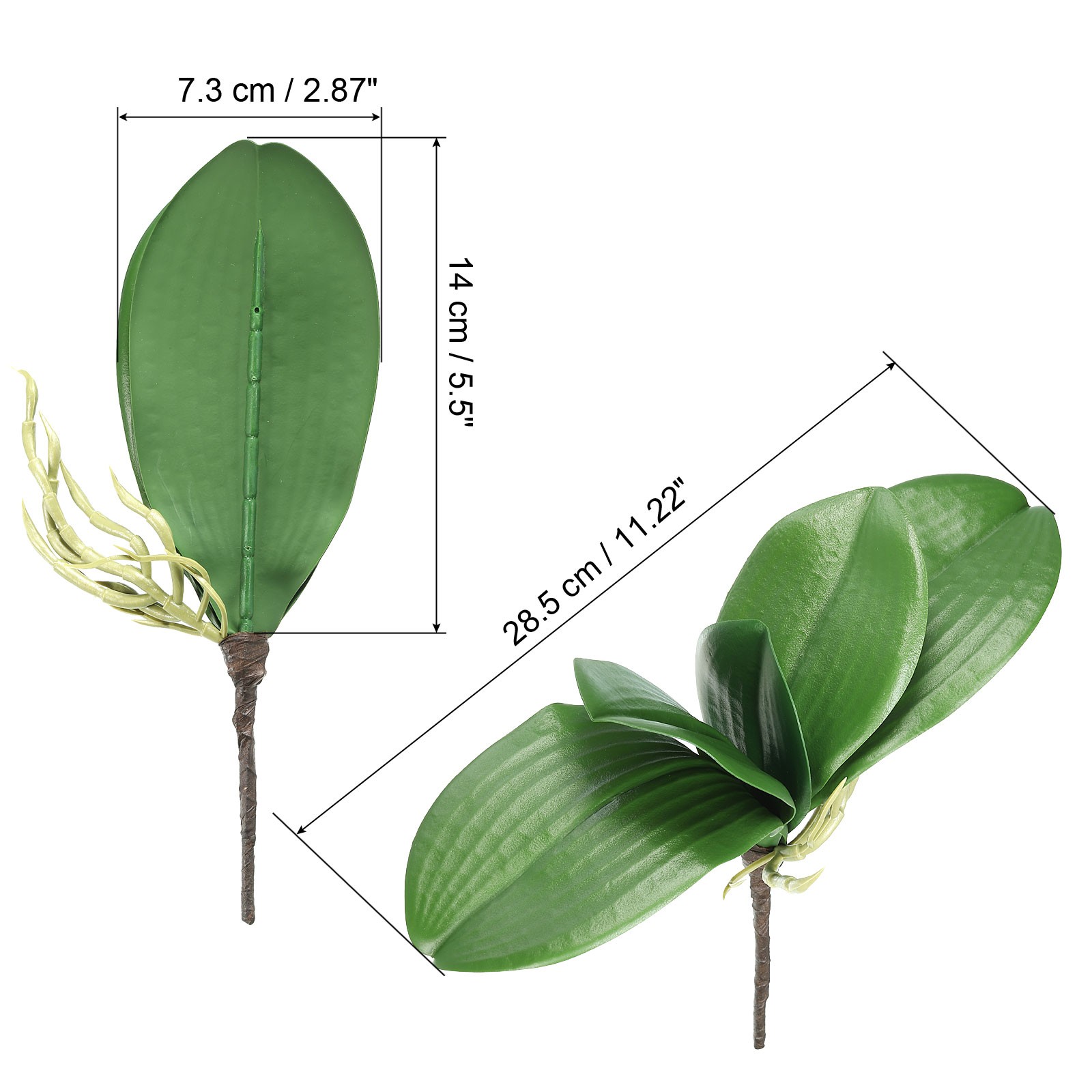 6 Pcs 5.5 Inch Faux Orchid Leaves 5 Petals Artificial Leaf with Stems