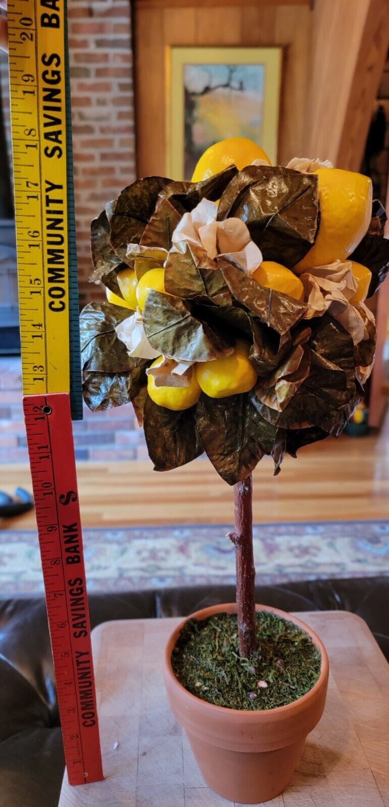 18″ Artificial Lemon Ball Topiary Tree W/Pot