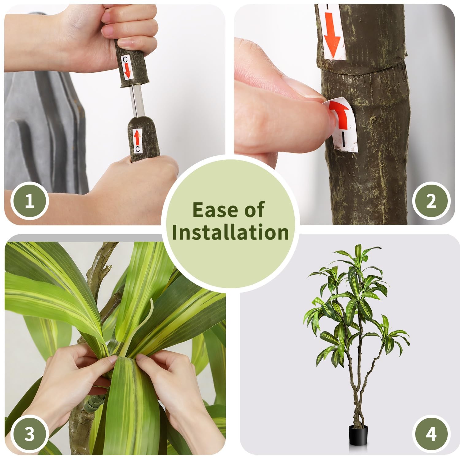 Artificial Dracaena Tree 6.5ft(78in) Faux Floor Plant for Indoor Decor Realis…