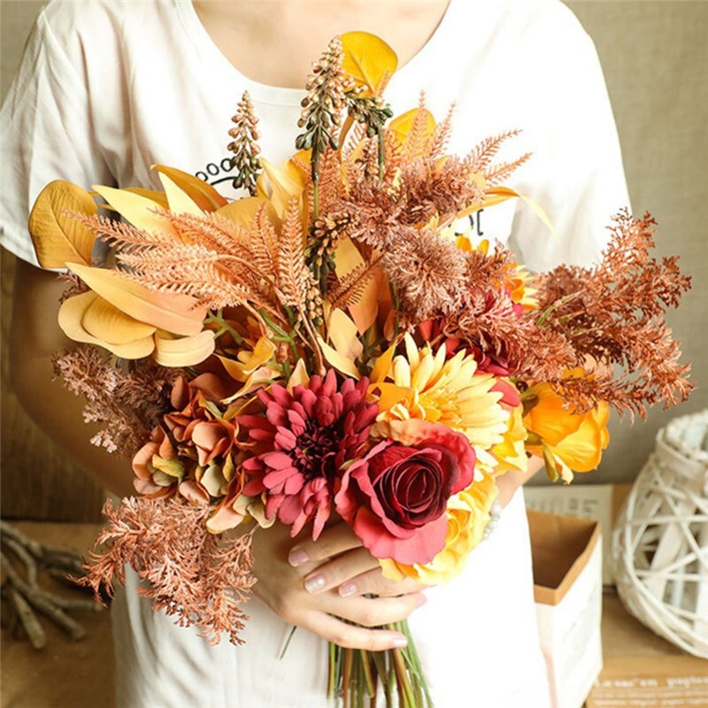 Artificial Plants Simulation Flowers for Fall Autumn Thanksgiving Day Home Decor