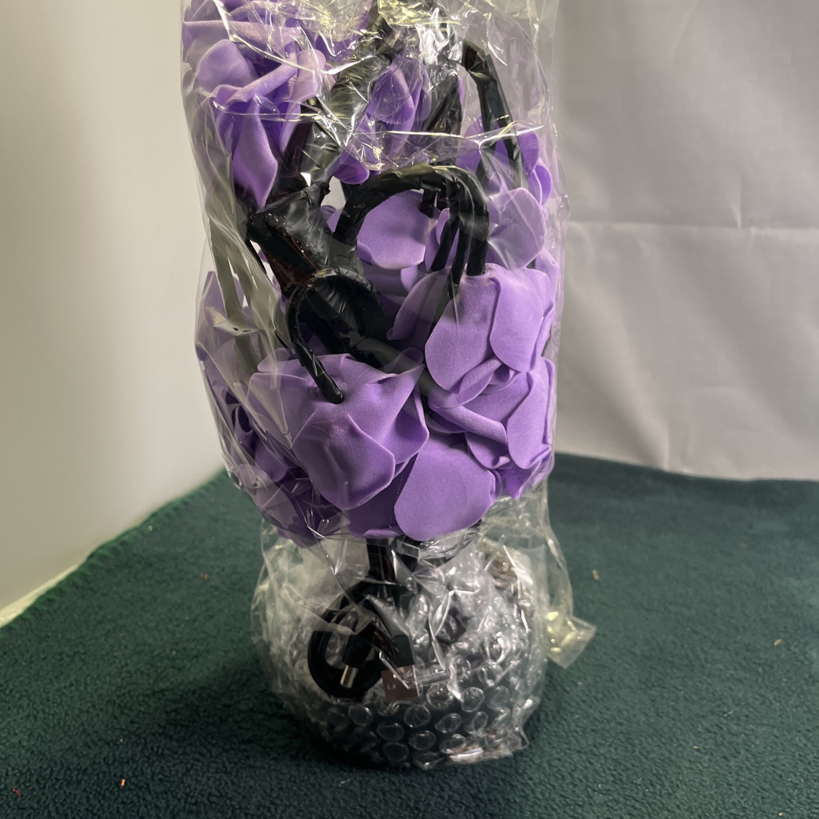 New LED Purple Rose Flower Table Lamp USB Fairy Light Tree 11″ not spread out