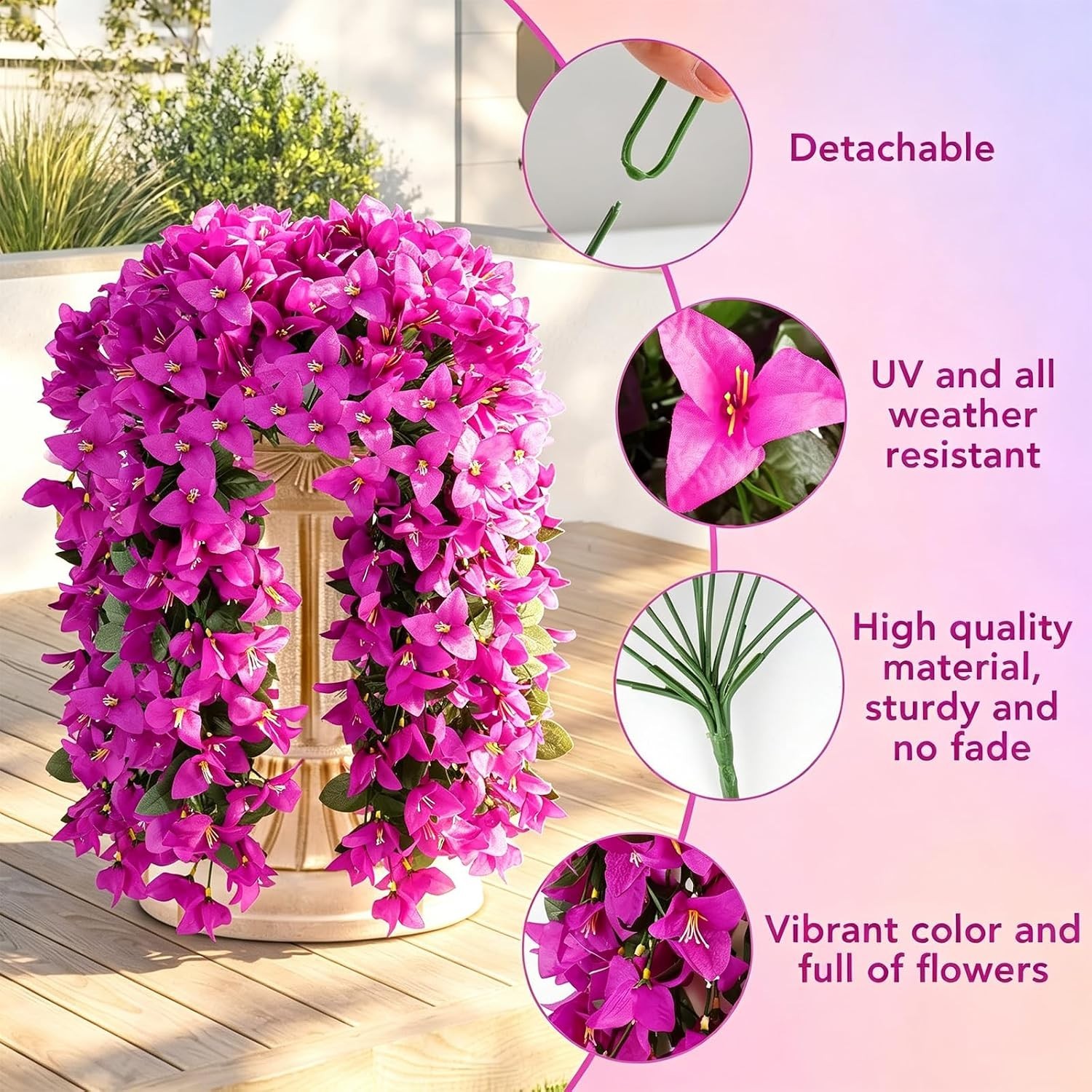 Versatile Artificial Fuchsia Bougainvillea Bundle