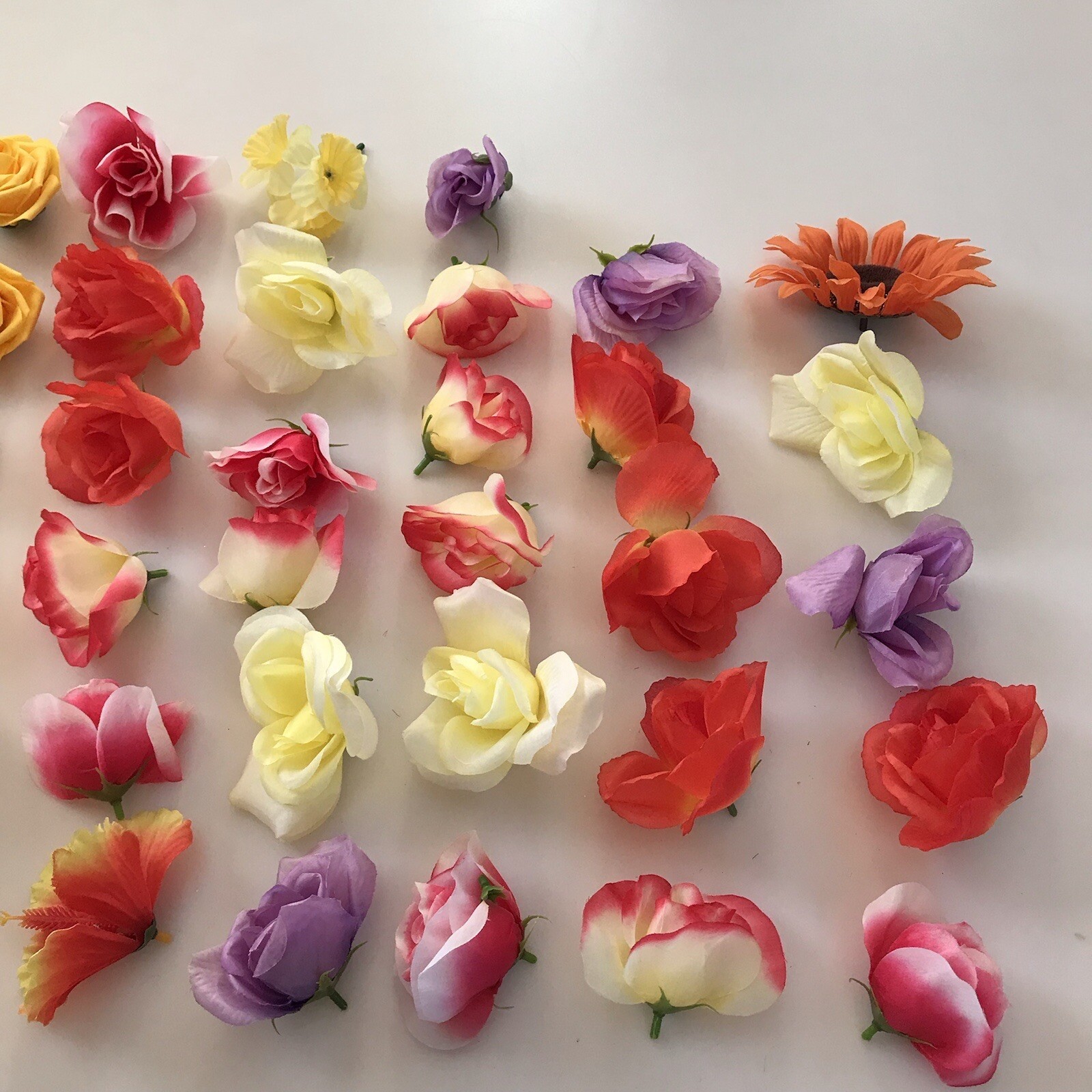 LOT 40 Faux Flowers CRAFT Deconstructed Flowers Fake Rose Foam Fabric Wreath