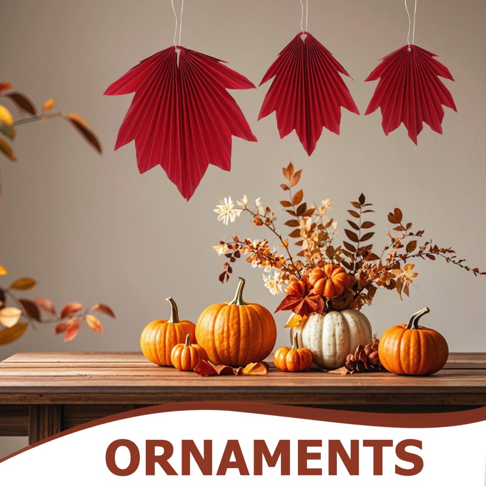 9 Pcs Autumn Decorative Hanging Decorations Leaves Maple Leaf Wall Art