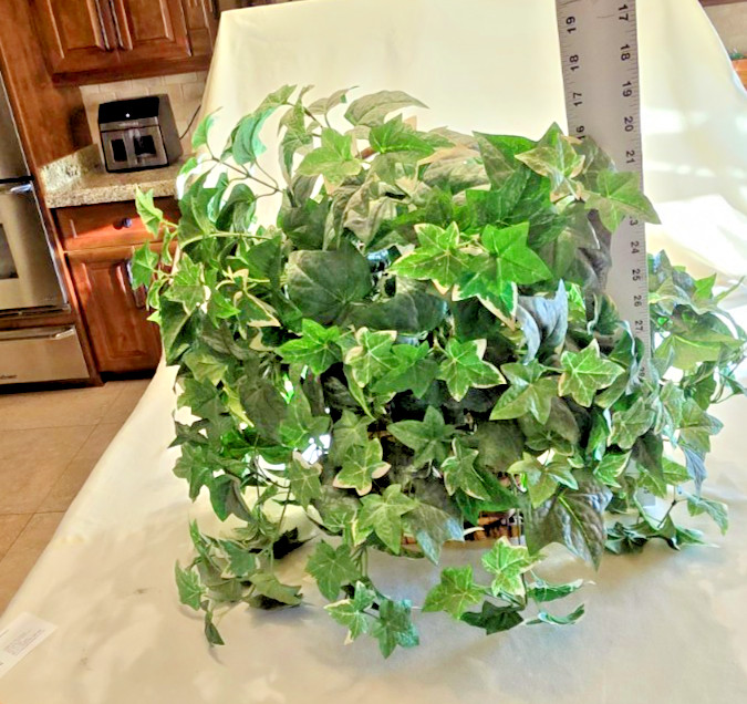 Artificial Ivy Plant in a Ledge Basket