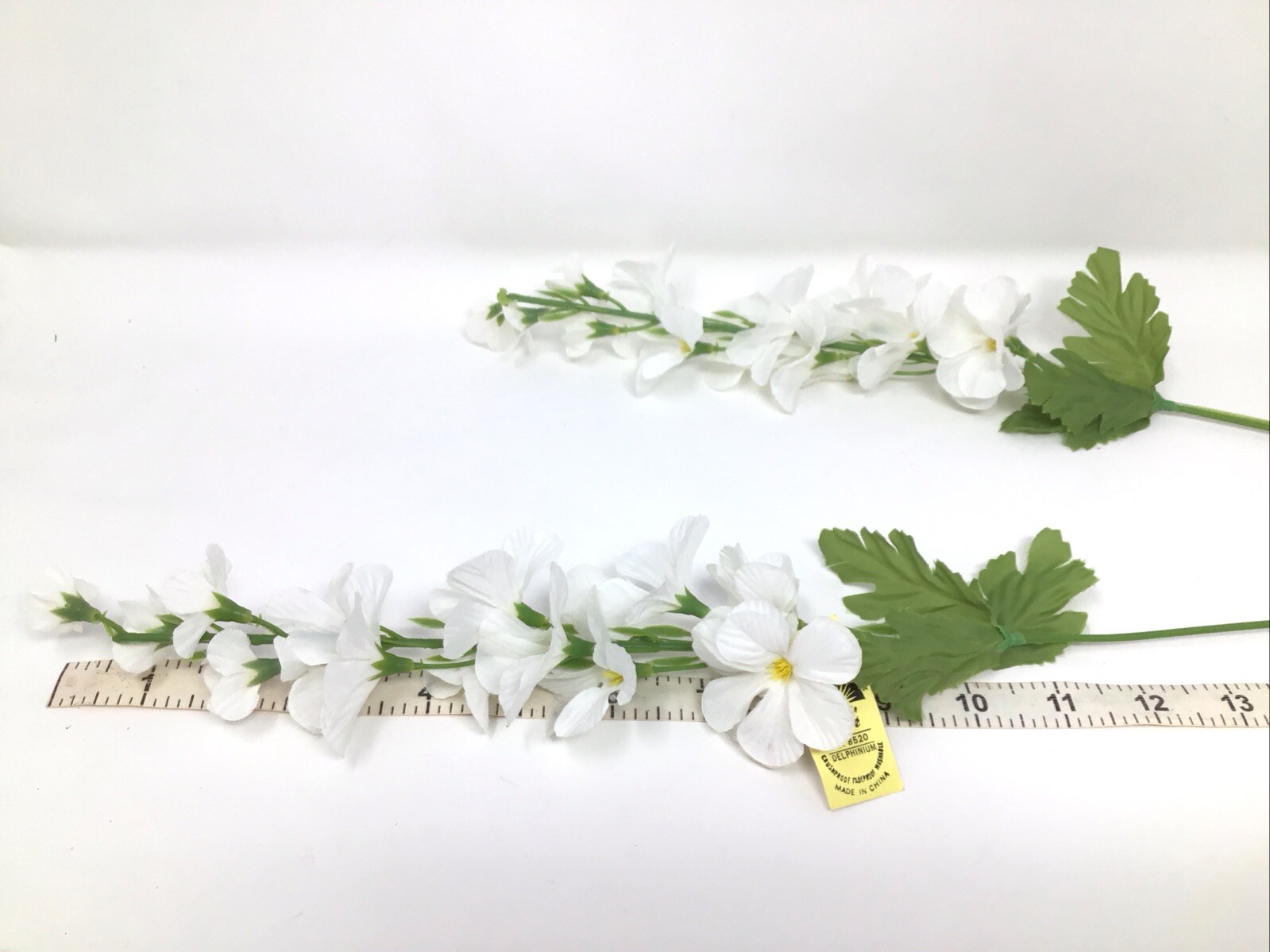 Delphinium Floral Pick 2 Picks 22” Long White NOS Vase Basket Filler Vintage