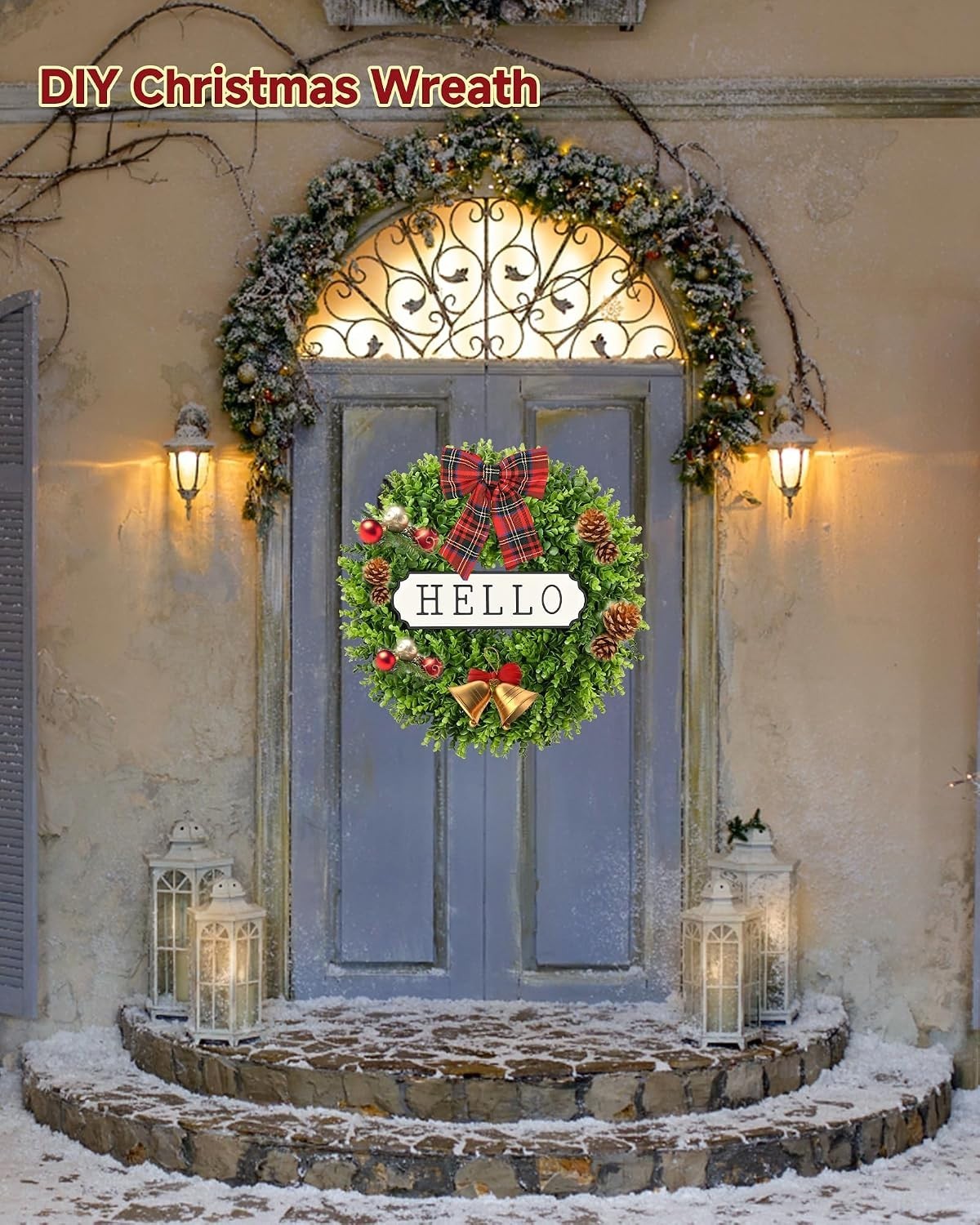 Elegant 20” Boxwood Wreath – Versatile Indoor/Outdoor Seasonal Decor
