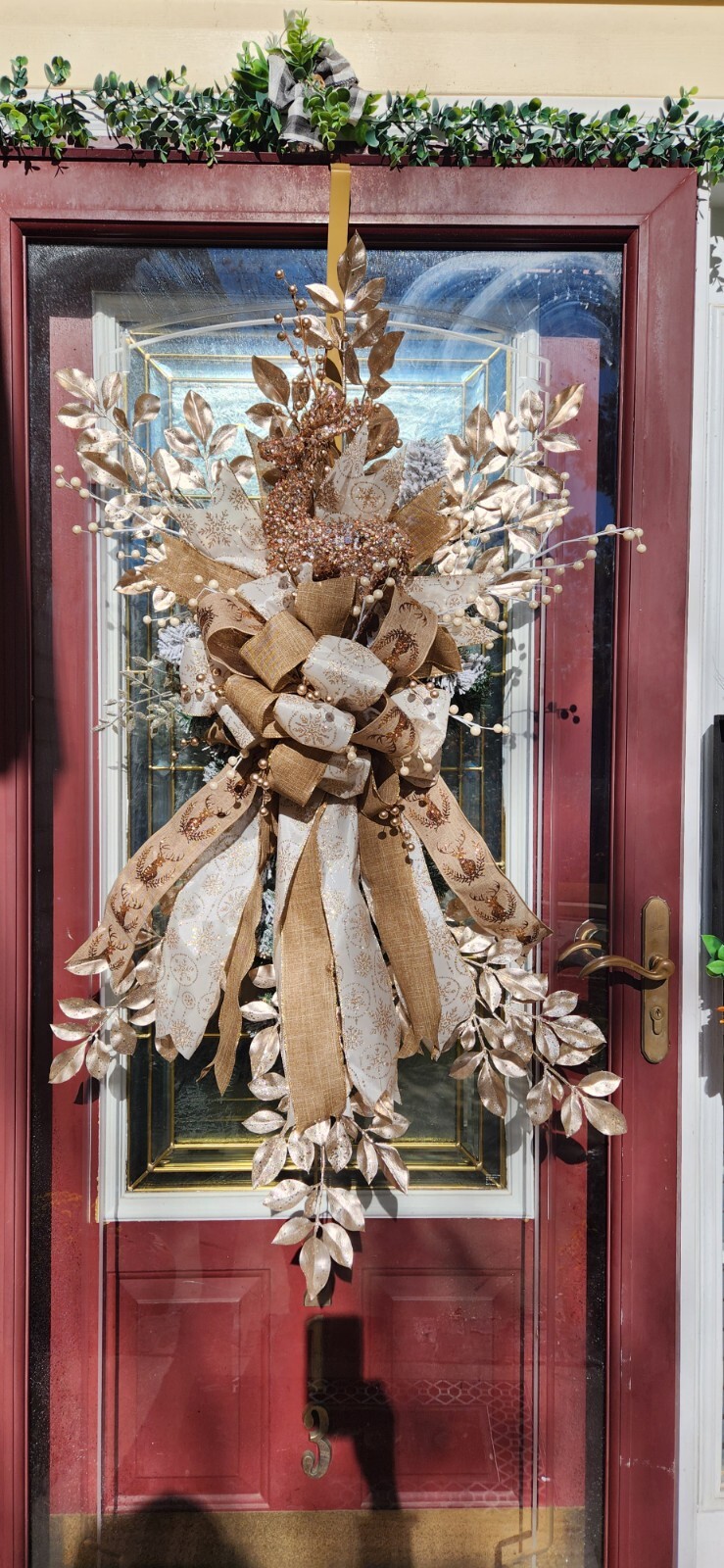 🎄Rustic Christmas Elegant Golden Holiday Door Decor Hunters Wreath