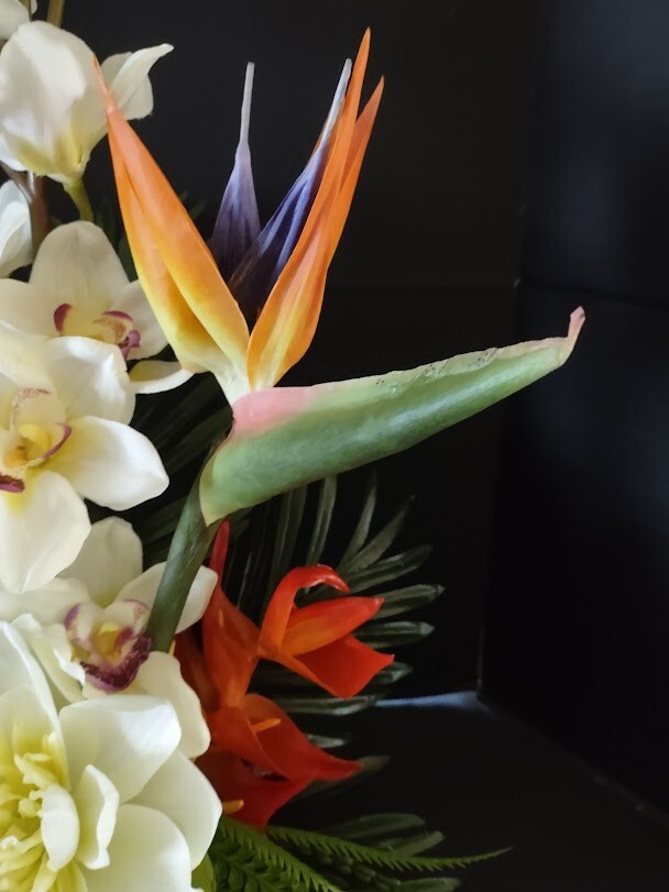 Artificial Tropical table centerpiece