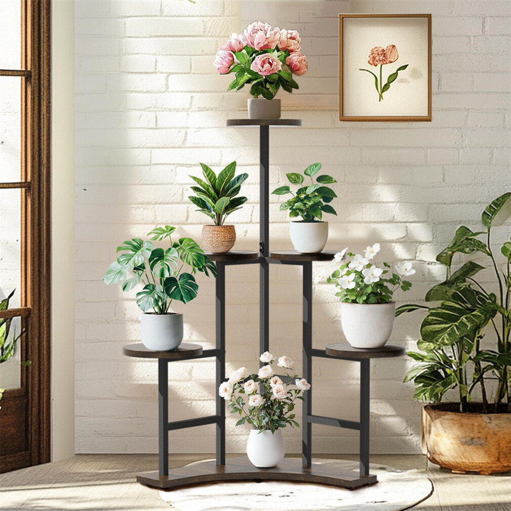 5-Tier Plant Holder Heavy Duty Corner Plant Stand Robust Metal Frame for Garden