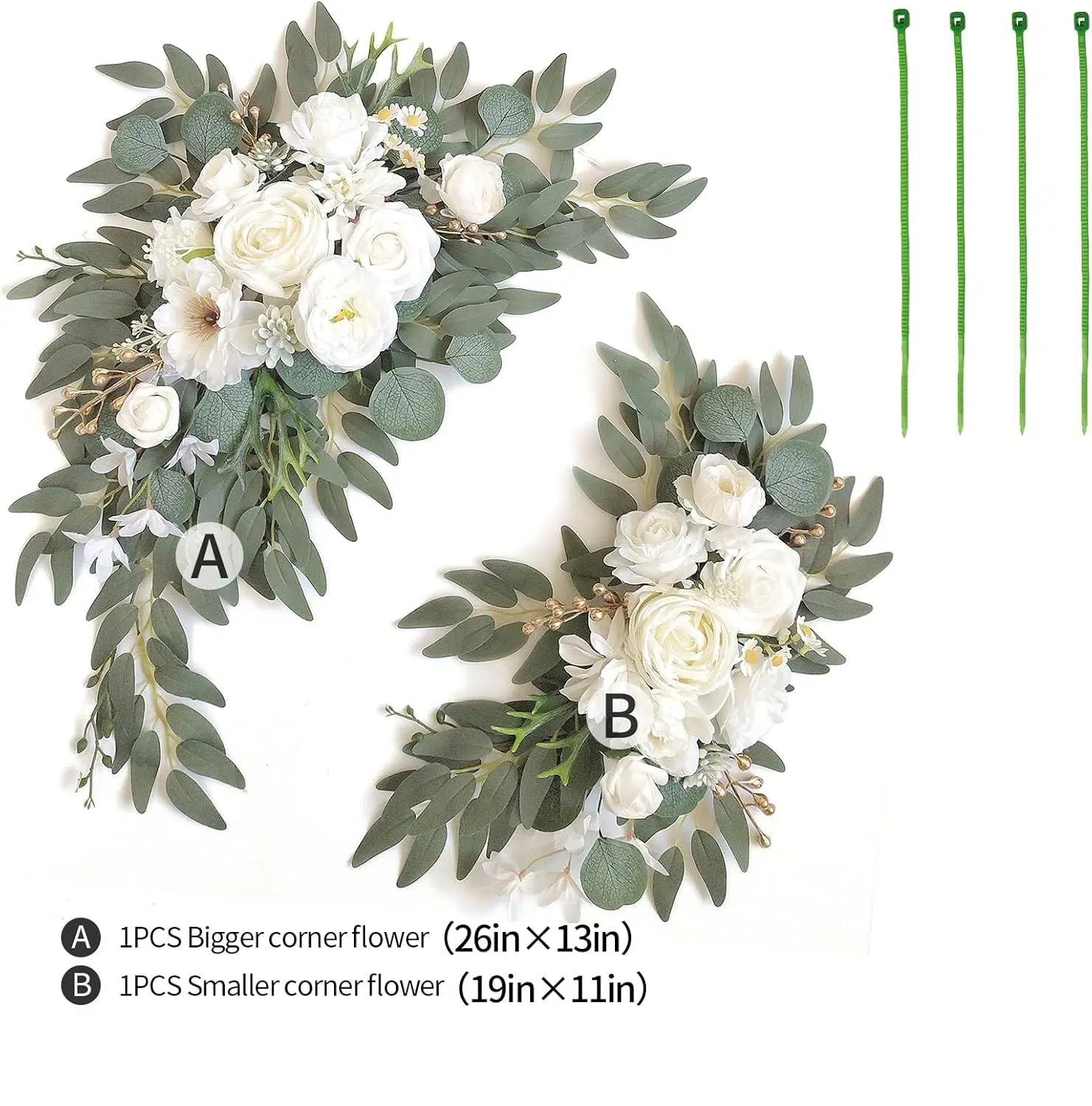 2 Pcs Wedding Arch Flowers Set Wedding Decor Garland Artificial Flower Swag