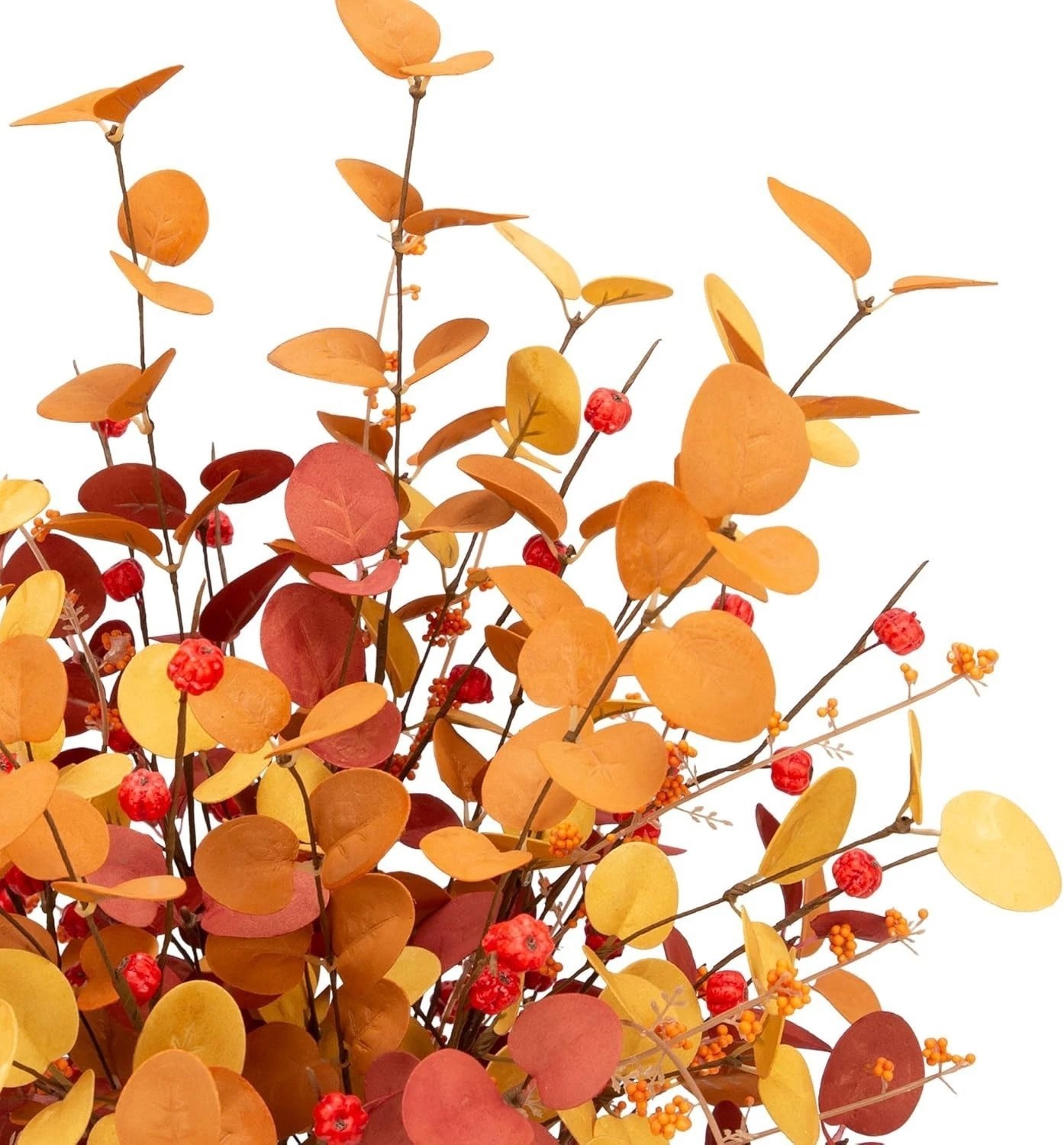 27.5 Inch Faux Silk Eucalyptus Stems Set – Versatile Autumn Floral Arrangements