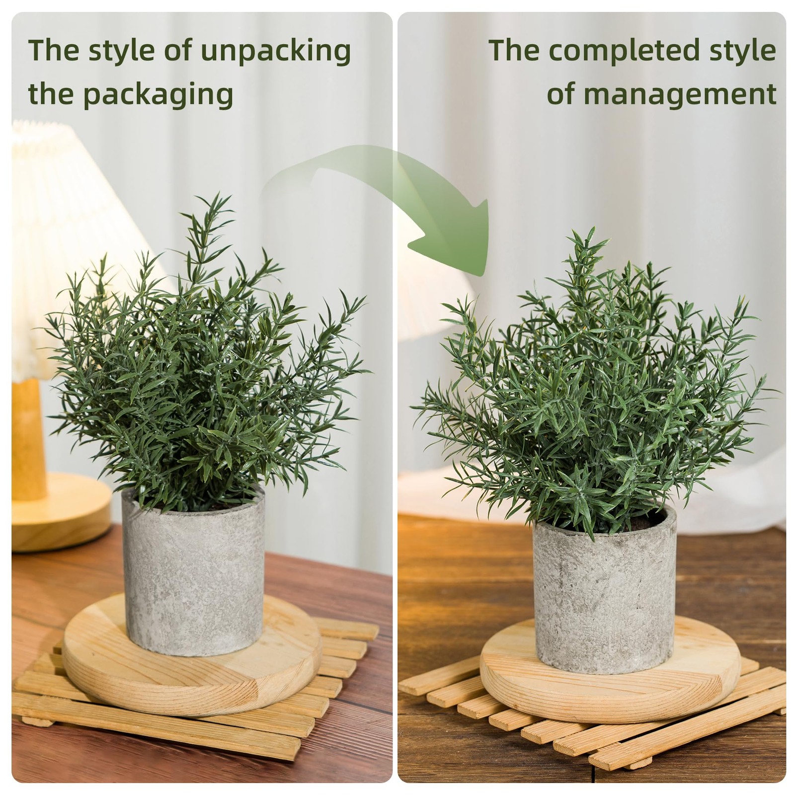 2 Pack Small Fake Plants Rosemary Potted Artificial Plants for Shelf Desk Hom…