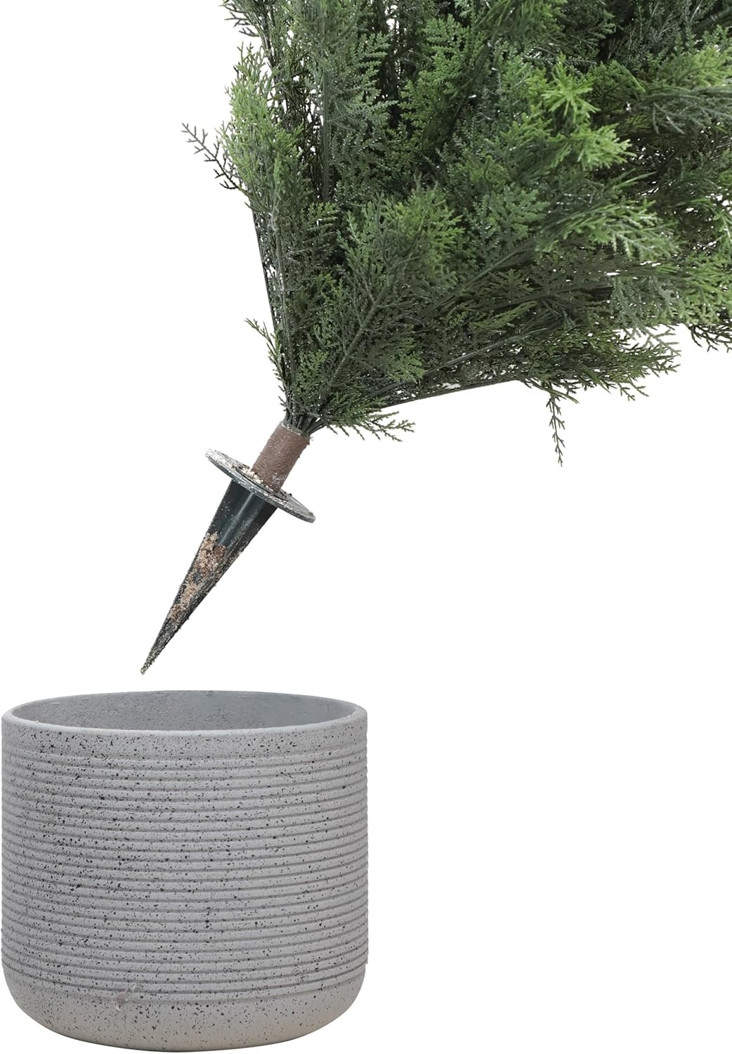 40″ UV Rated Cypress Topiary with Spike – Indoor/Outdoor Artificial Bush